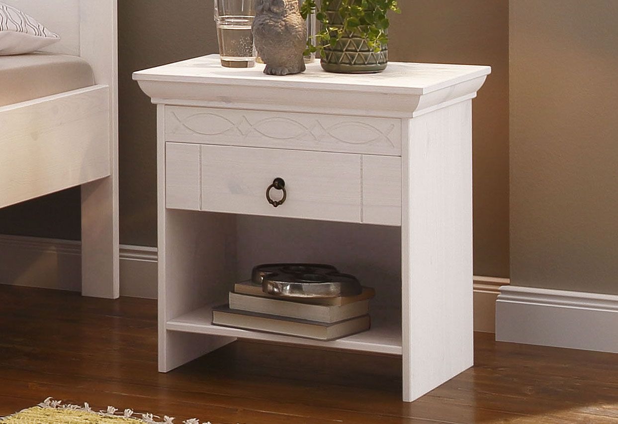 OTTO home Nachtkommode "Indra" Nachttisch mit dekorativen Fräsungen, Breite günstig online kaufen