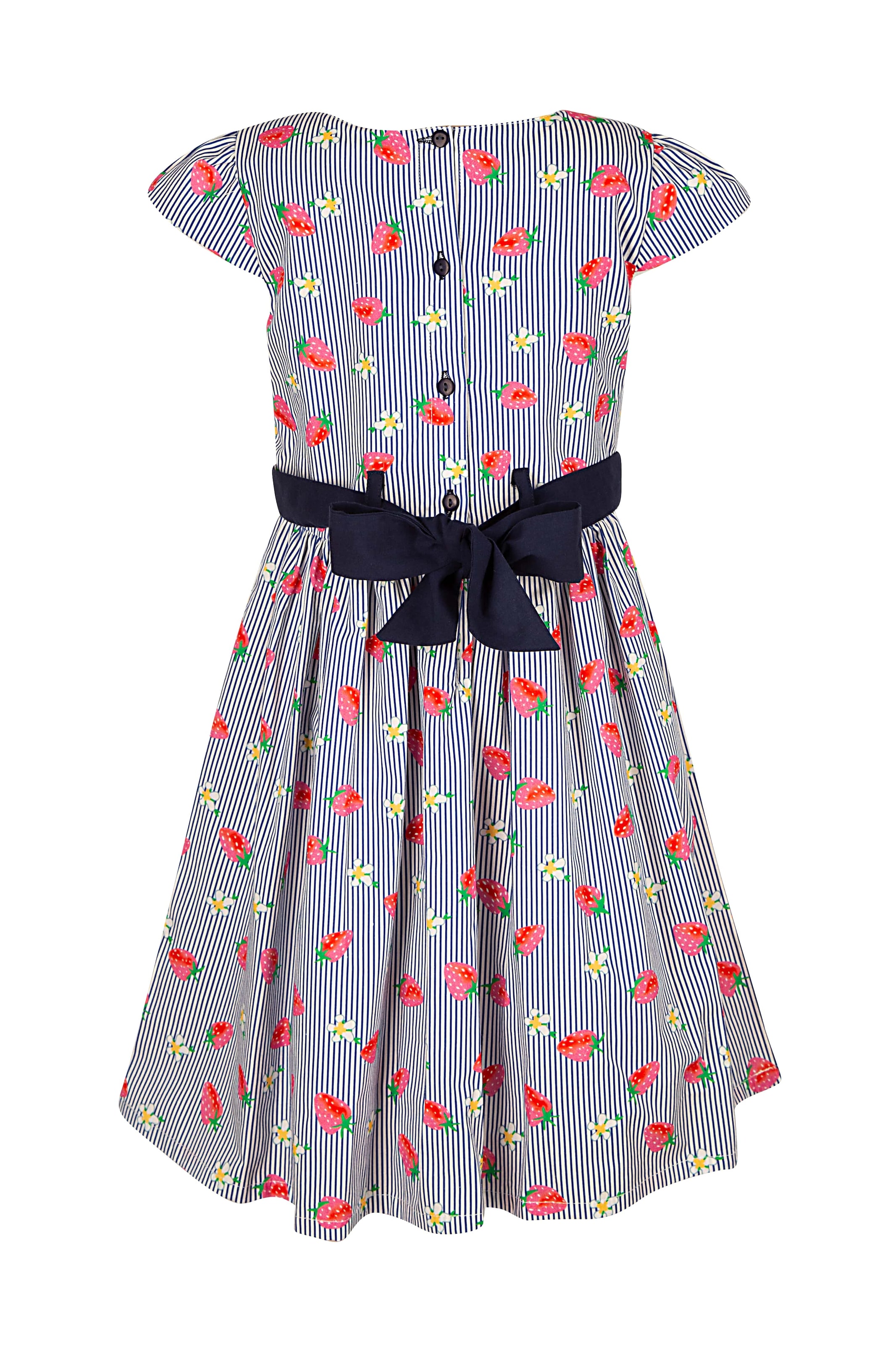 happy girls Sommerkleid, mit kleinen Flügelärmeln und kontrastierten Bindegürtel