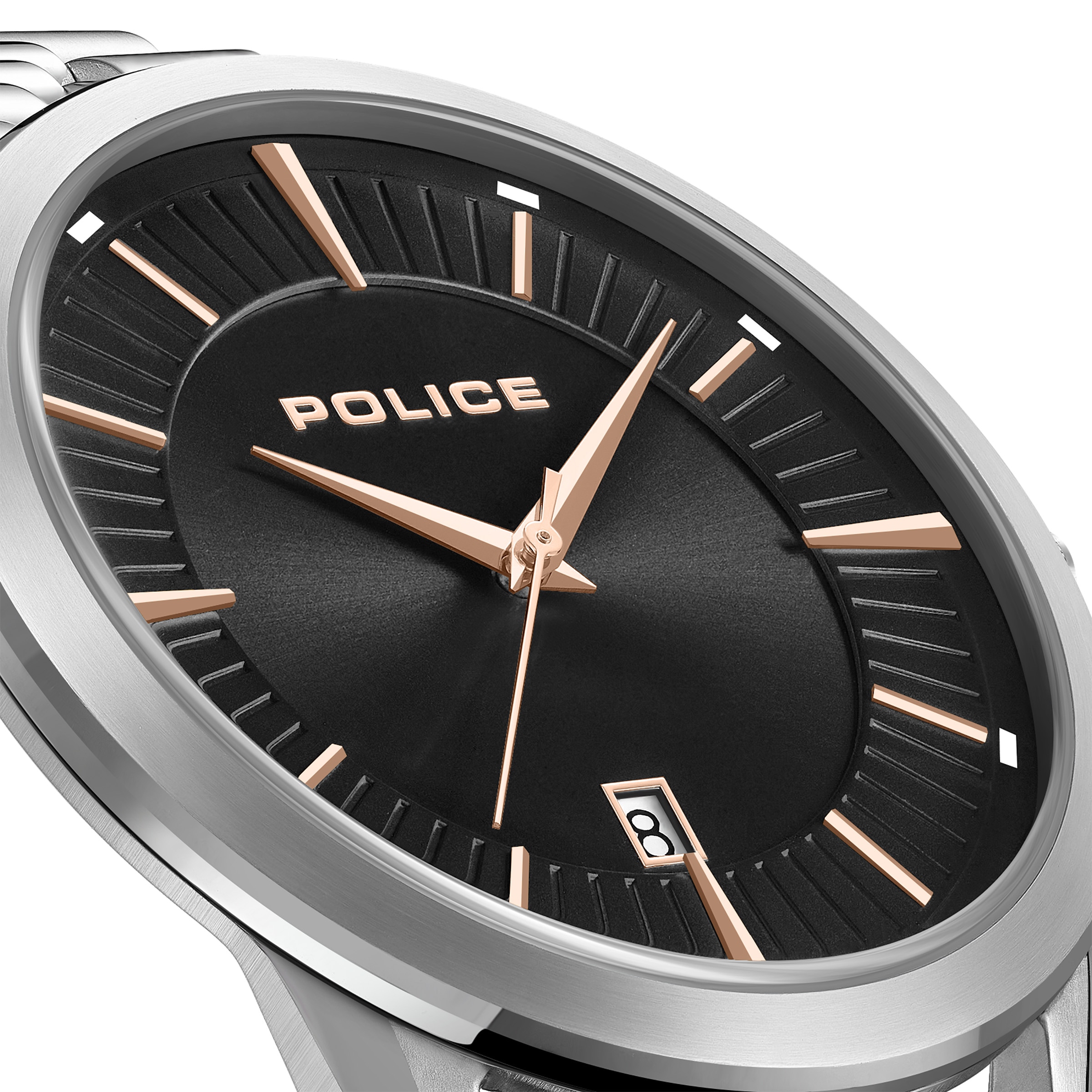 Police Quarzuhr »Patriot« Armbanduhr, Herrenuhr, Edelstahlarmband, analog, Tag