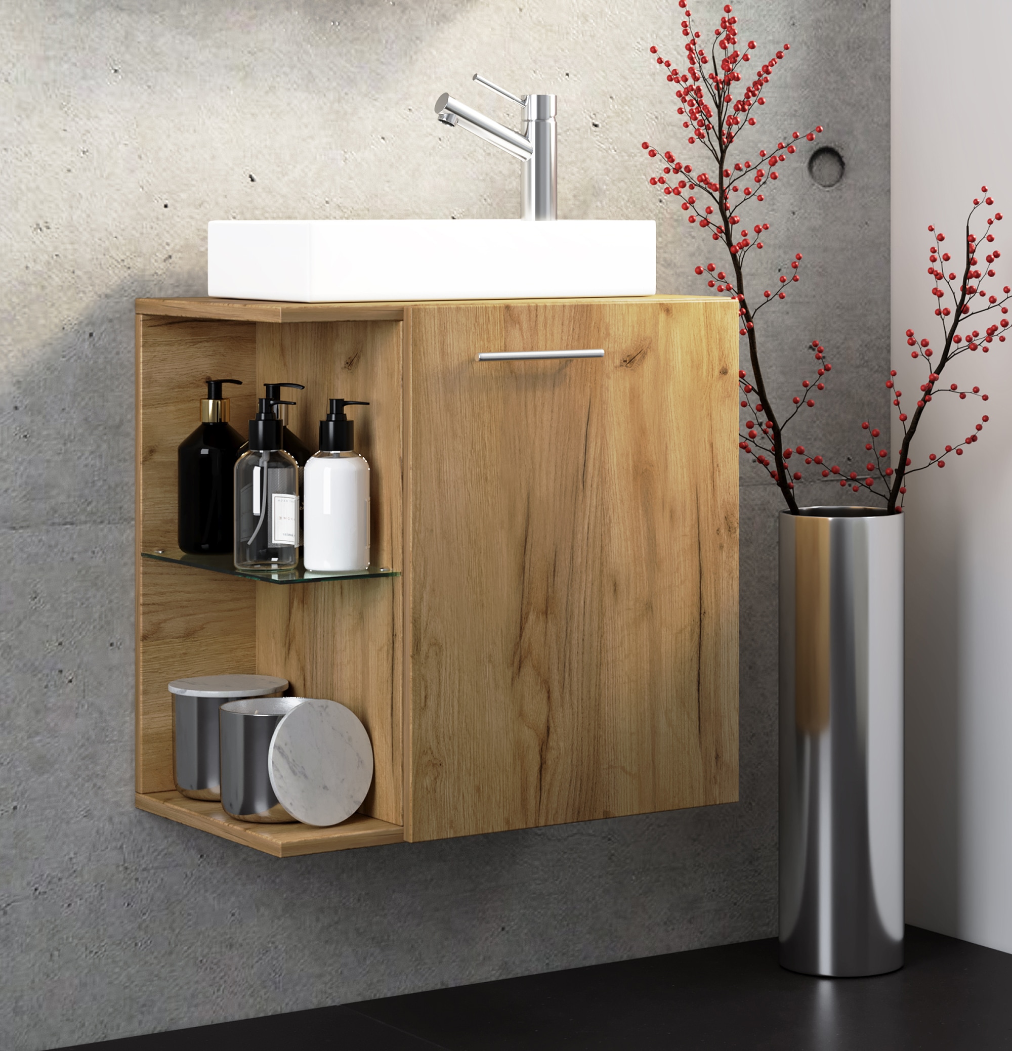 VCM Waschtisch »2-tlg Gäste WC Waschplatz Bad Waschtisch Hausa« 2 Stk. tlg.