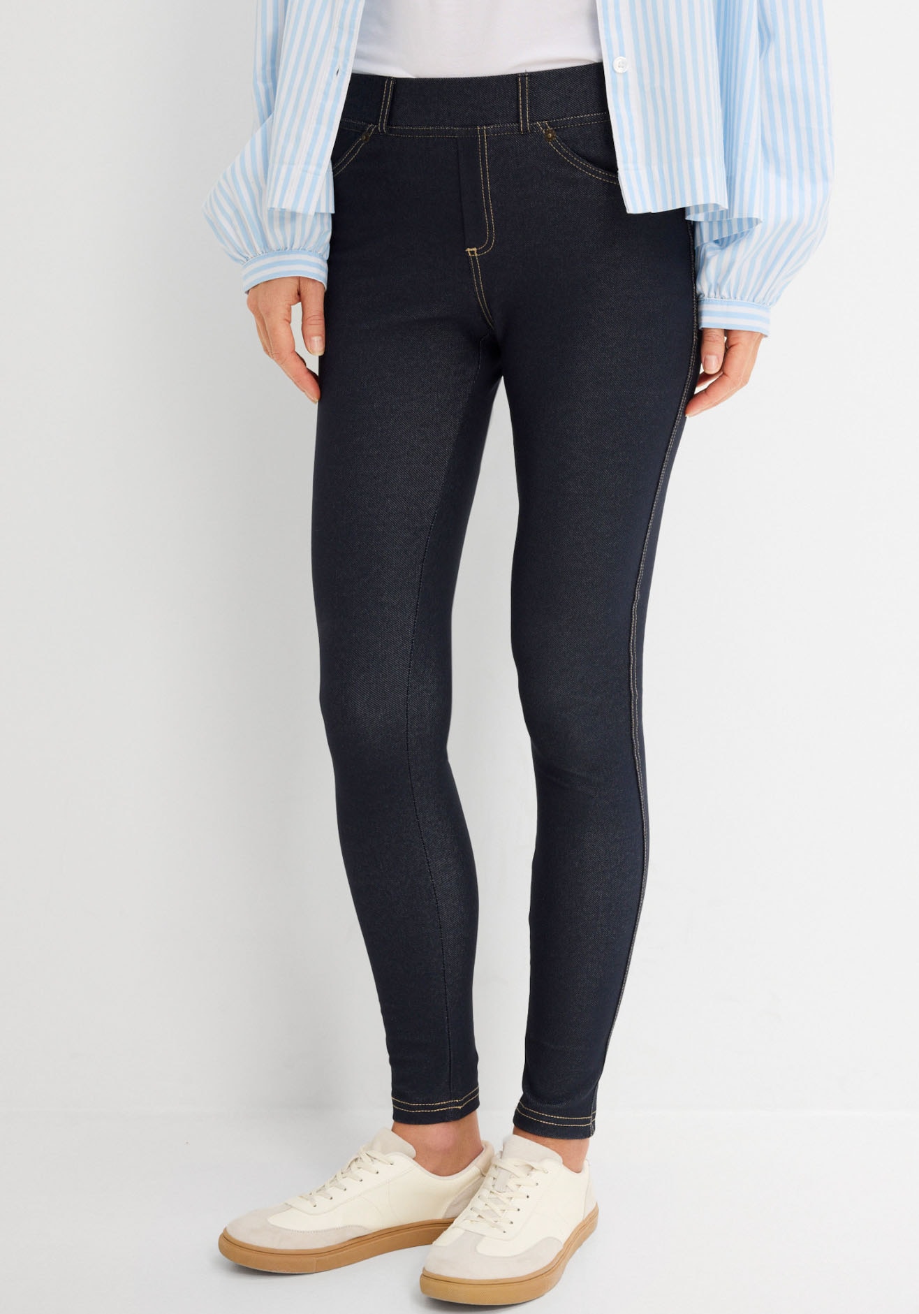 bonprix Skinny Fit, mit Eingrifftaschen und Gesäßtaschen, mit Gummizug