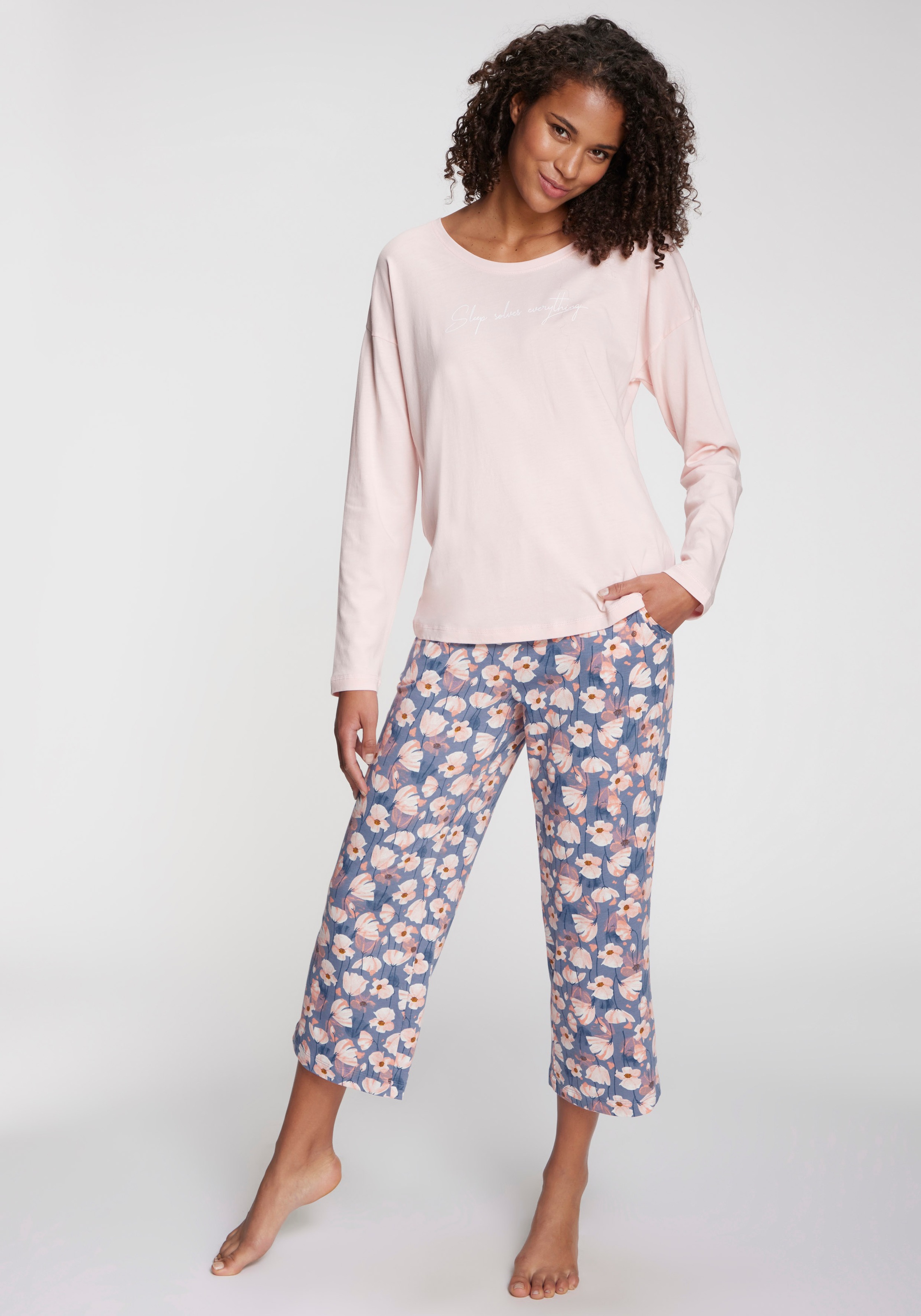 Thumbnail - Vivance Dreams Pyjamahose Mit schönem Allovermuster