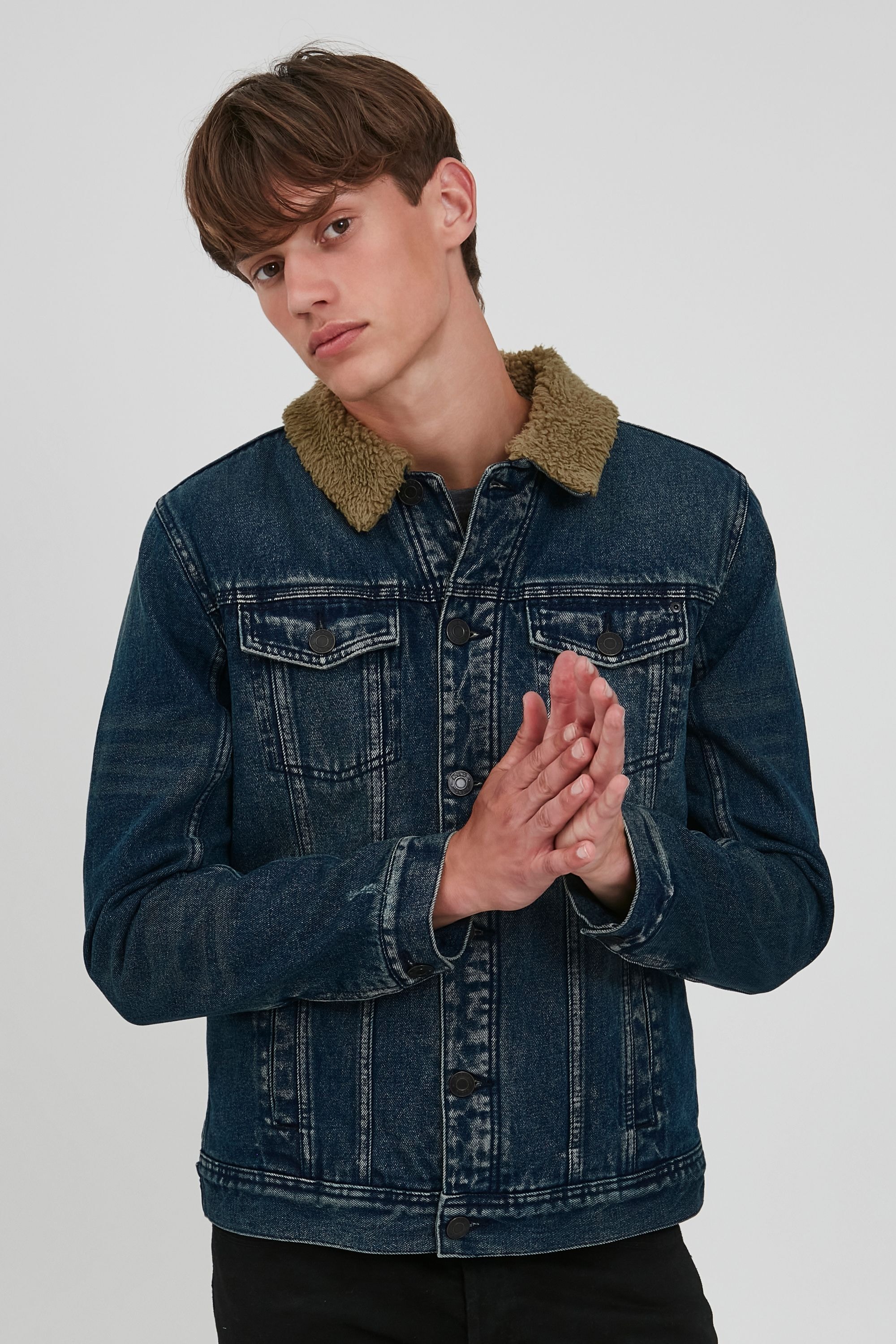 Blend Jeansjacke "BHDenim" ohne Kapuze Lässige Jeansjacke mit Teddyfellfütt günstig online kaufen