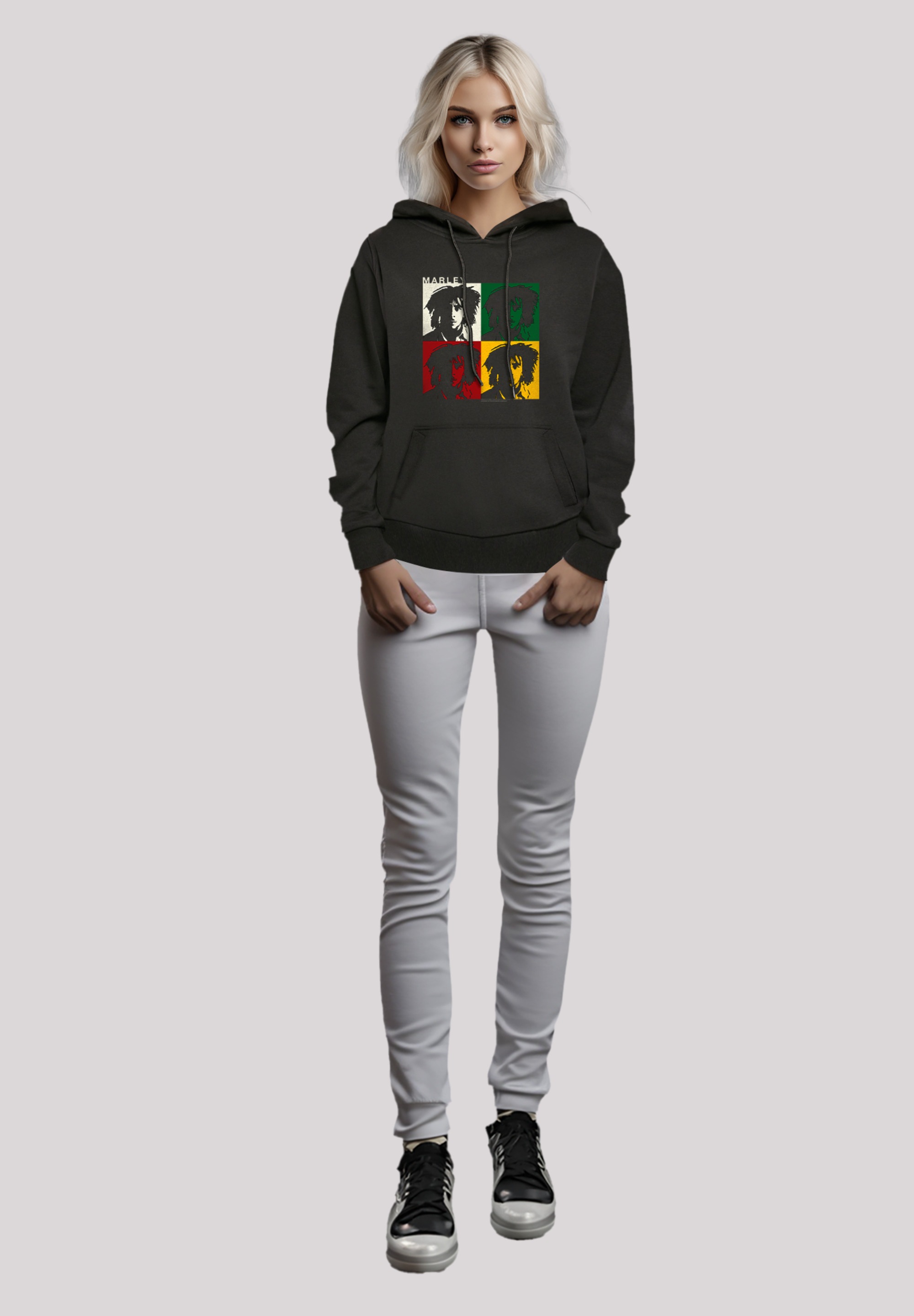 F4NT4STIC Kapuzenpullover »Bob Marley Reggae Music Colour Blocks«, Premium Qualität, Band, Logo