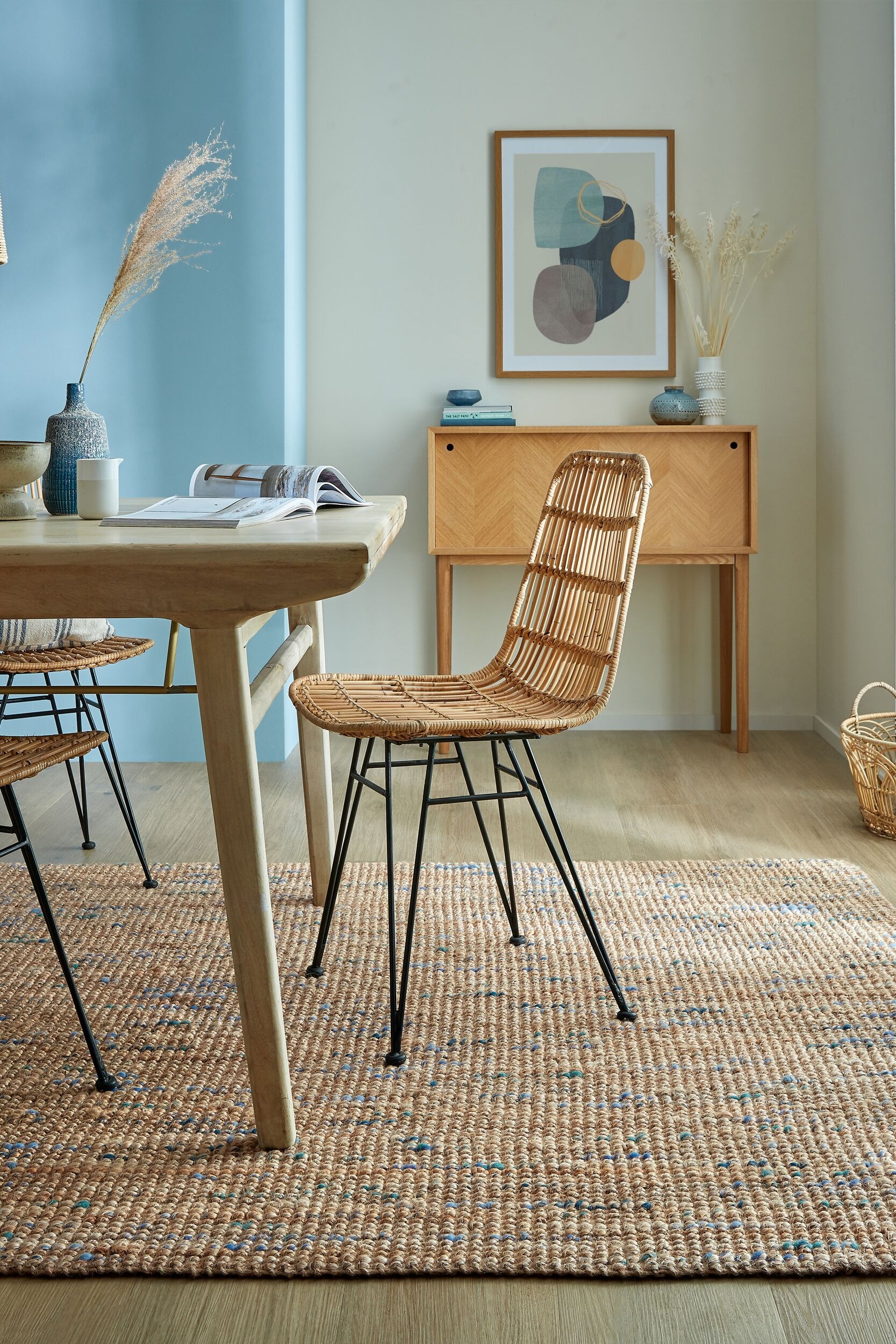 FLAIR RUGS Teppich »Jute Boucle«, rechteckig, 7 mm Höhe, aus 100% Jute, mit Fransen, aus Naturfasern