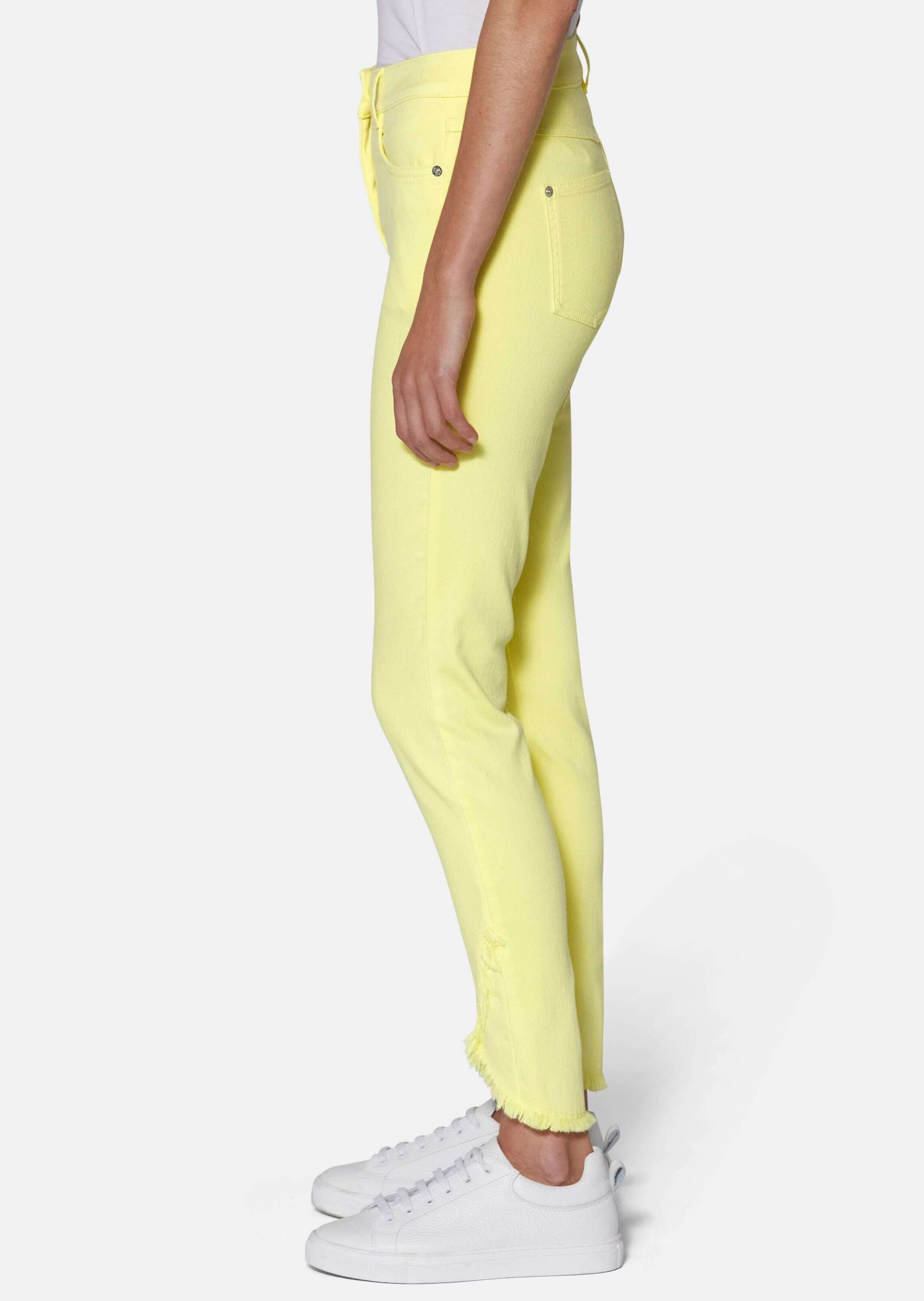 MADELEINE Regular-fit-Jeans »Jeans Verkürzte 5-Pocket-Hose mit Fransen«