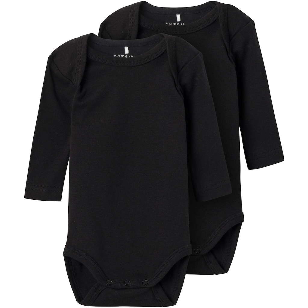 Name It Langarmbody »NBNBODY 2P LS SOLID BLACK NOOS«, (Set, 2 tlg.)