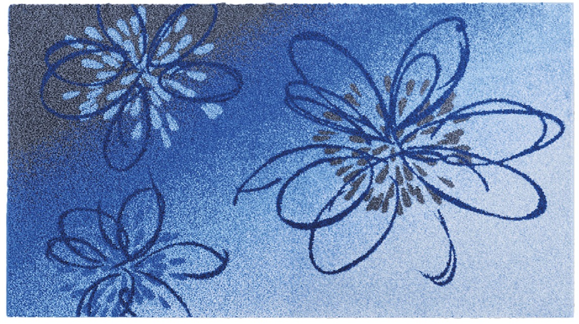 Thumbnail - Grund Badematte "Lusia" Höhe 20 mm rutschhemmend beschichtet fußbodenheizungsgeeignet Florales Design mit sanftem Farbve...