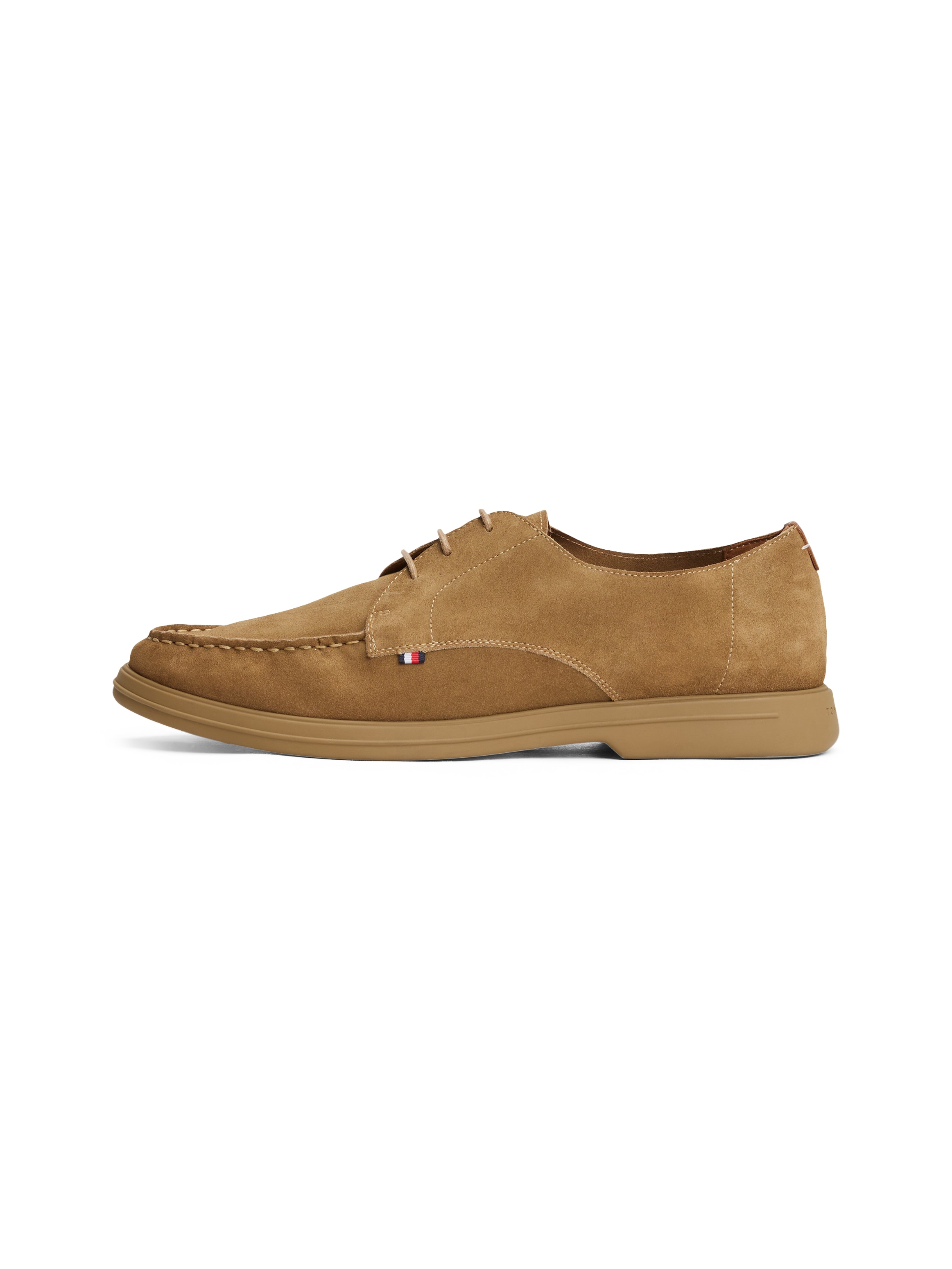 Tommy Hilfiger Schnürschuh »TOMMY HILFIGER SUEDE MOC T DERBY«, Schnürschuh, Halbschuh, Businesschuh mit Mokassin-Naht