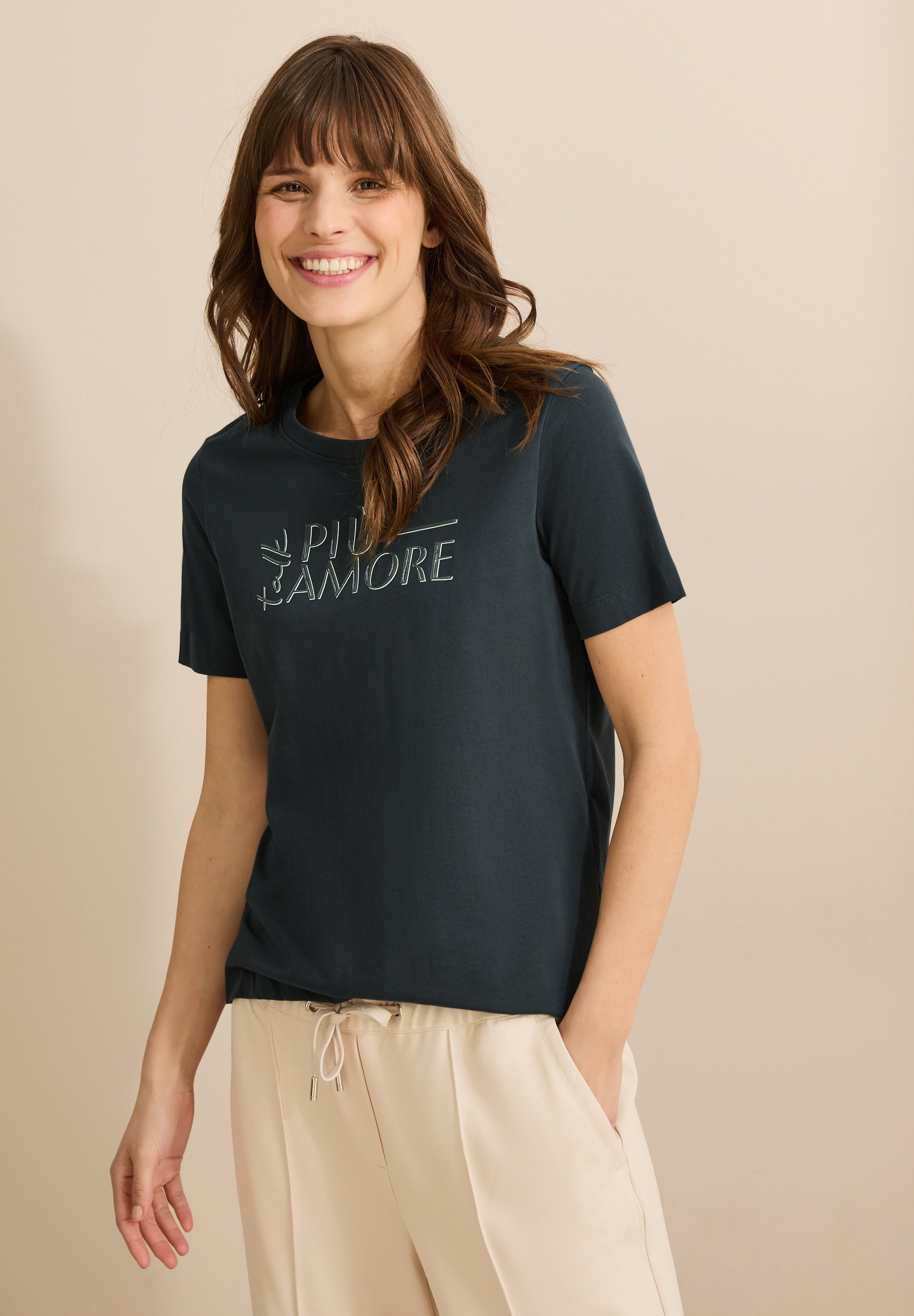 Cecil Rundhalsshirt, aus reiner Baumwolle günstig online kaufen