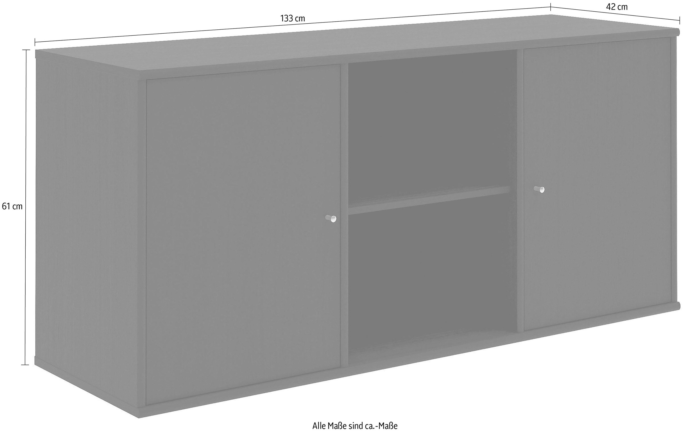 Hammel Furniture Sideboard »Mistral, Hochwertig Schrank, hängend/stehend montierbar«, mit zwei Türen, B: 133 cm, anpassungsbar Designmöbel