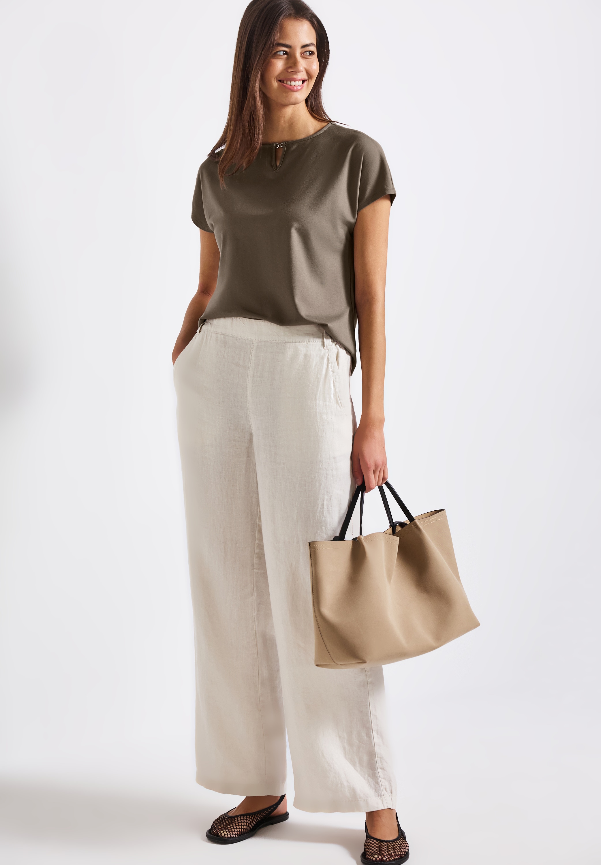 STREET ONE Shirttop, mit Cut-Out Detail