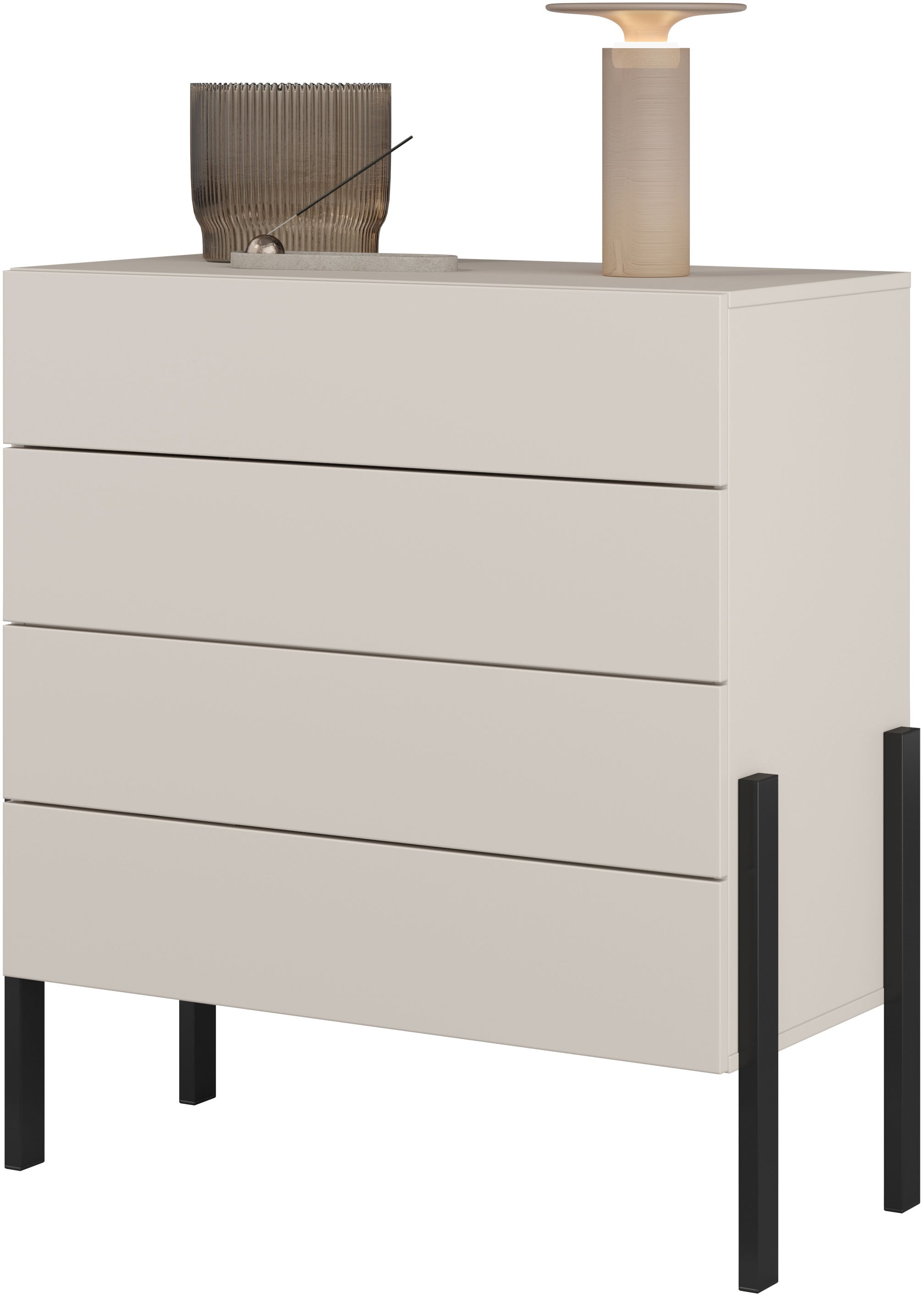 Home affaire Kommode »Jukon, Breite 84 cm, moderne grifflose Kommode«, Schubladenkommode mit 4 Schubkästen, push to open Funktion