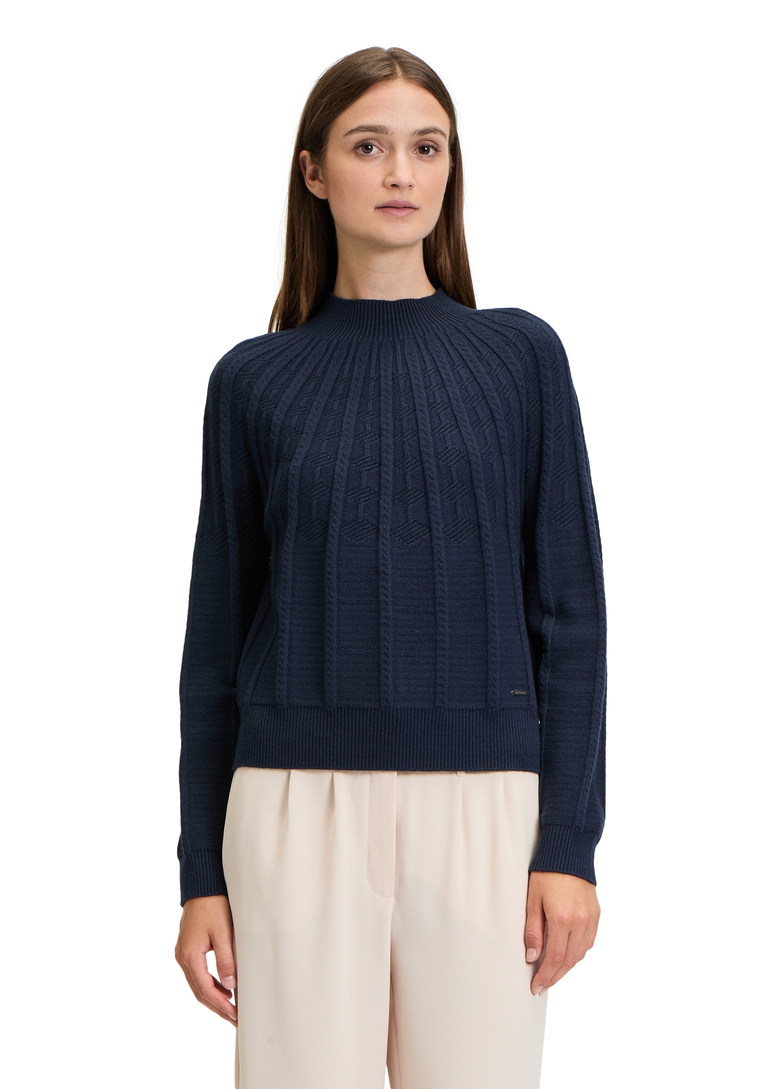 Betty&Co Strickpullover "Damen Strickpullover mit Stehkragen", 1 Stk. Struk günstig online kaufen
