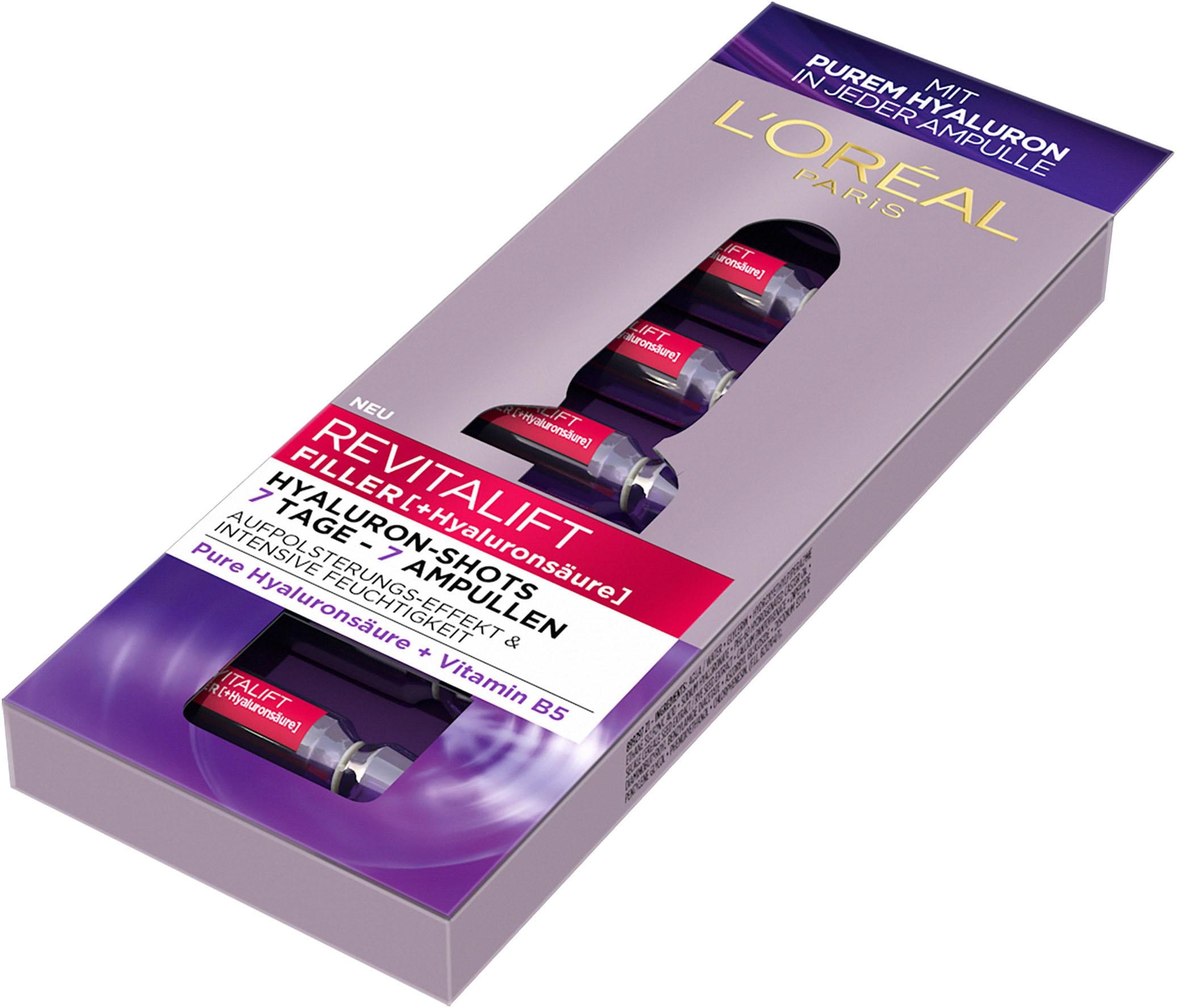 L'ORÉAL PARIS Gesichtsserum »Revitalift Filler Hyaluron-Shots«, (7 tlg.), mit hoher Wirksamkeit