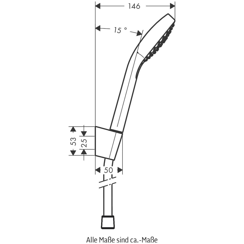 hansgrohe Duschbrause »Croma Select S«, (Brauseschlauch, Handbrause, Brausehalter), 11cm, mit Duschschlauch 160cm, Weiß/chrom