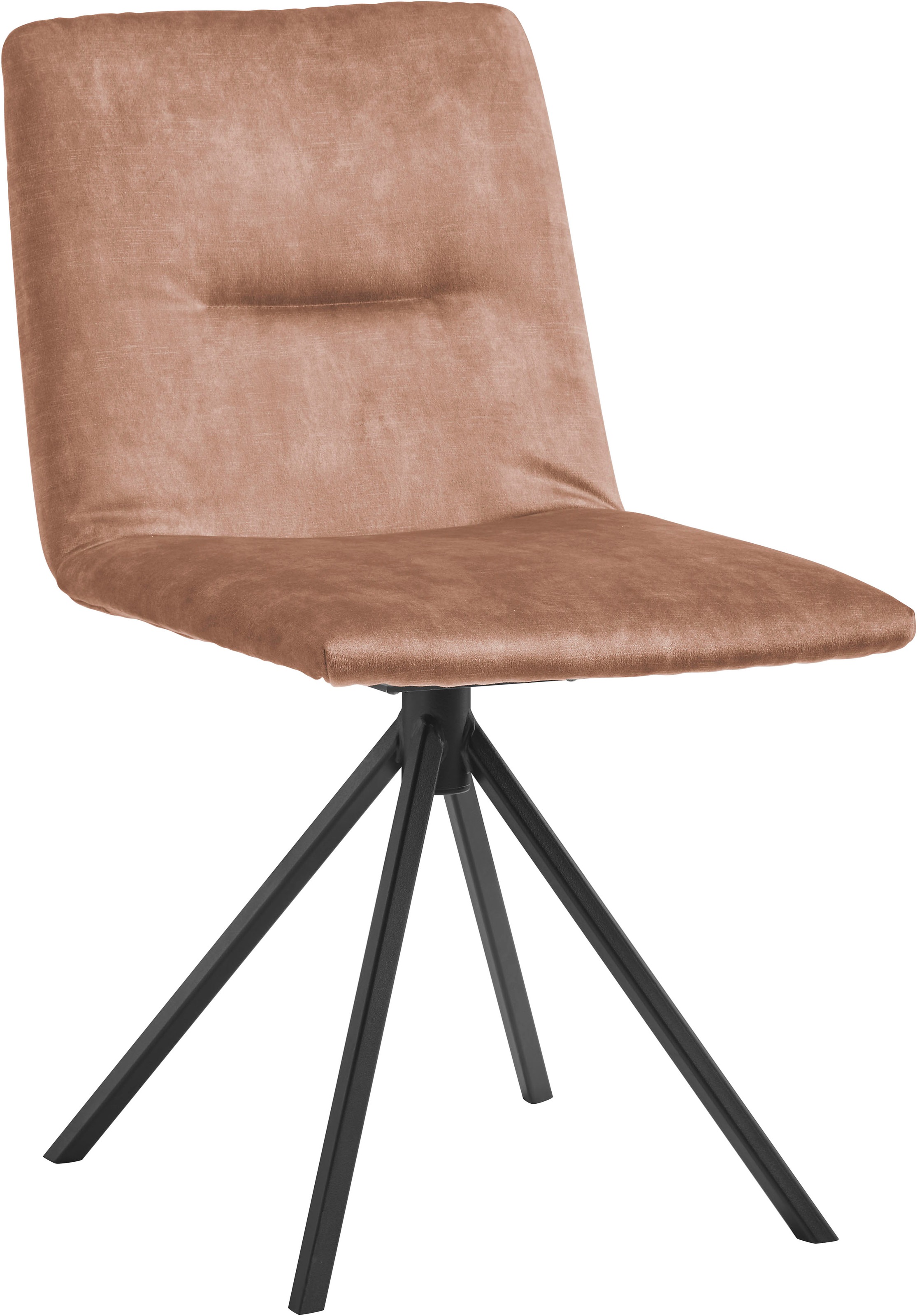 Polsterstuhl MUSTERRING "JustB SP500", beige (sand), 1 Stk., Veloursstoff, drehbar inkl. Rückholfeder, Stühle, Polsterstuhl, ohne Armlehne, wahlweise mit Drehfunktion, Stativgestell in schwarz