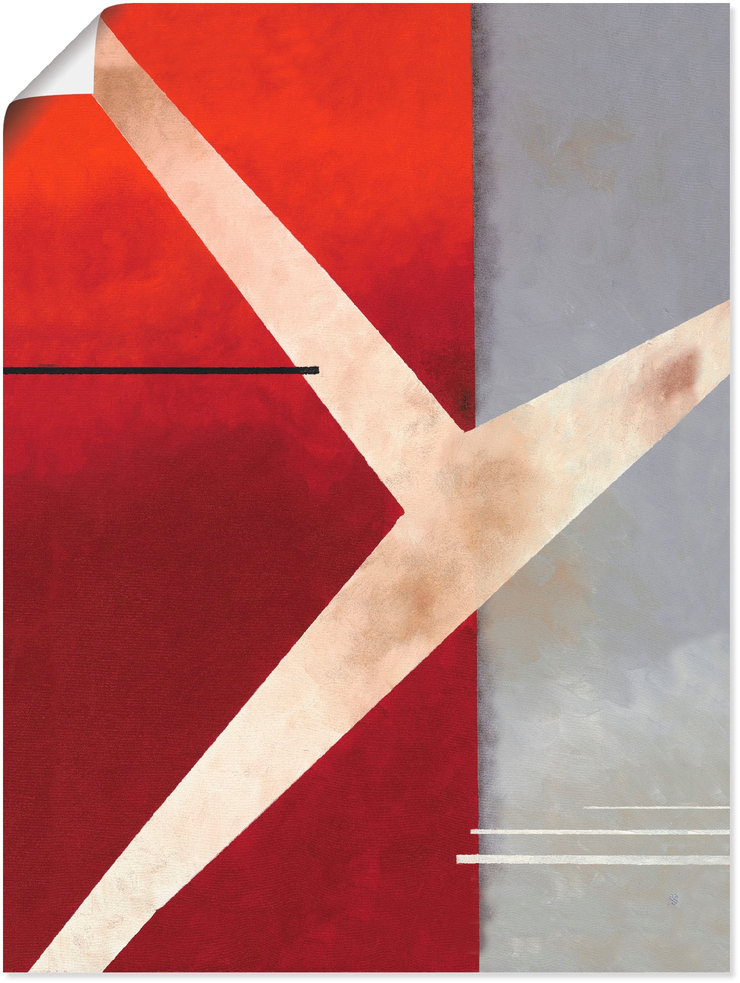 versch. Größen Artland Wandbild St.), oder (1 bestellen rot-grau«, als Leinwandbild, BAUR in Alubild, | »Abstrakt Poster in Gegenstandslos, Wandaufkleber