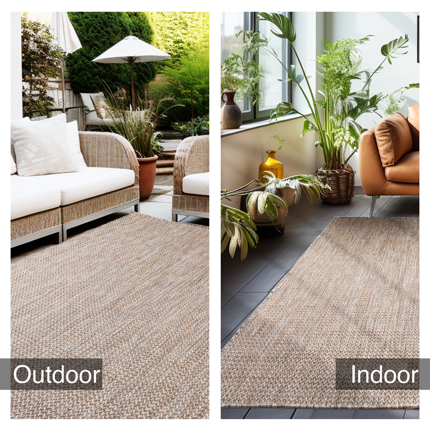 Outdoorteppich AYYILDIZ TEPPICHE "ZAGORA 4511", beige, B:120cm H:5mm L:170cm, Polypropylen, Teppiche, Outdoorteppich, Pflegeleicht / Strapazierfähig / In- und Outdoor geeignet 2