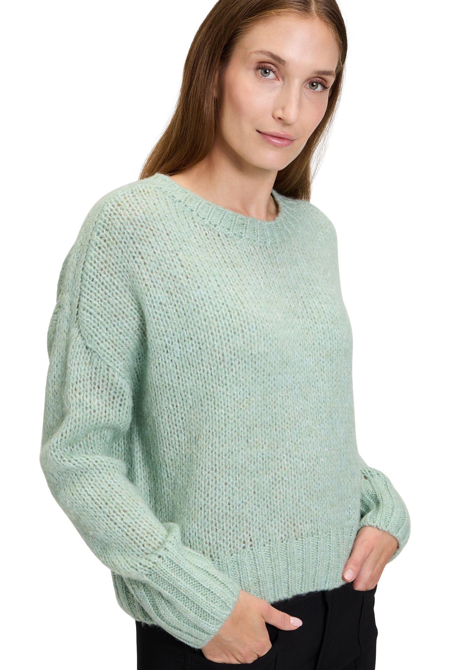 Cartoon Strickpullover »Cartoon Basic-Pullover mit Rundhalsausschnitt«, (1 tlg.), Rippbündchen