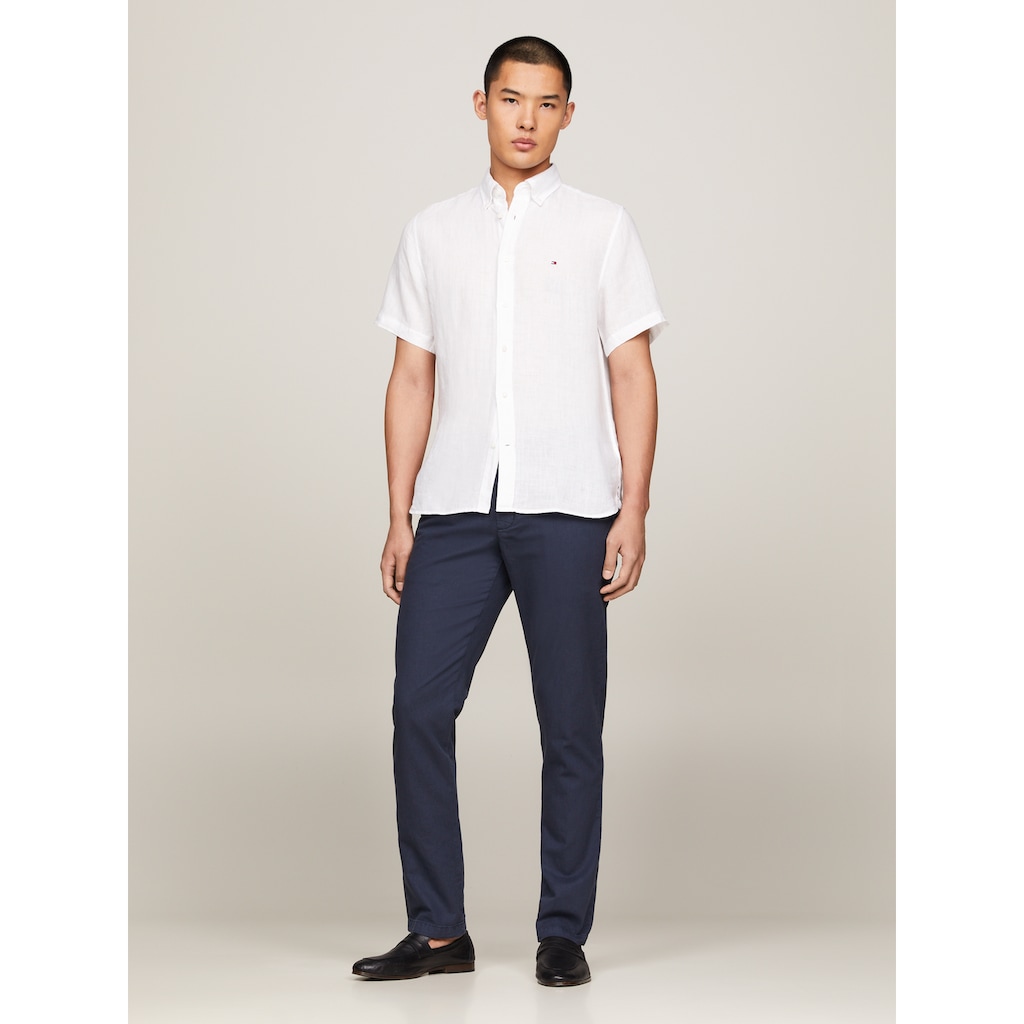 Tommy Hilfiger Kurzarmhemd »PIGMENT DYED LINEN RF SHIRT«, mit feiner Struktur