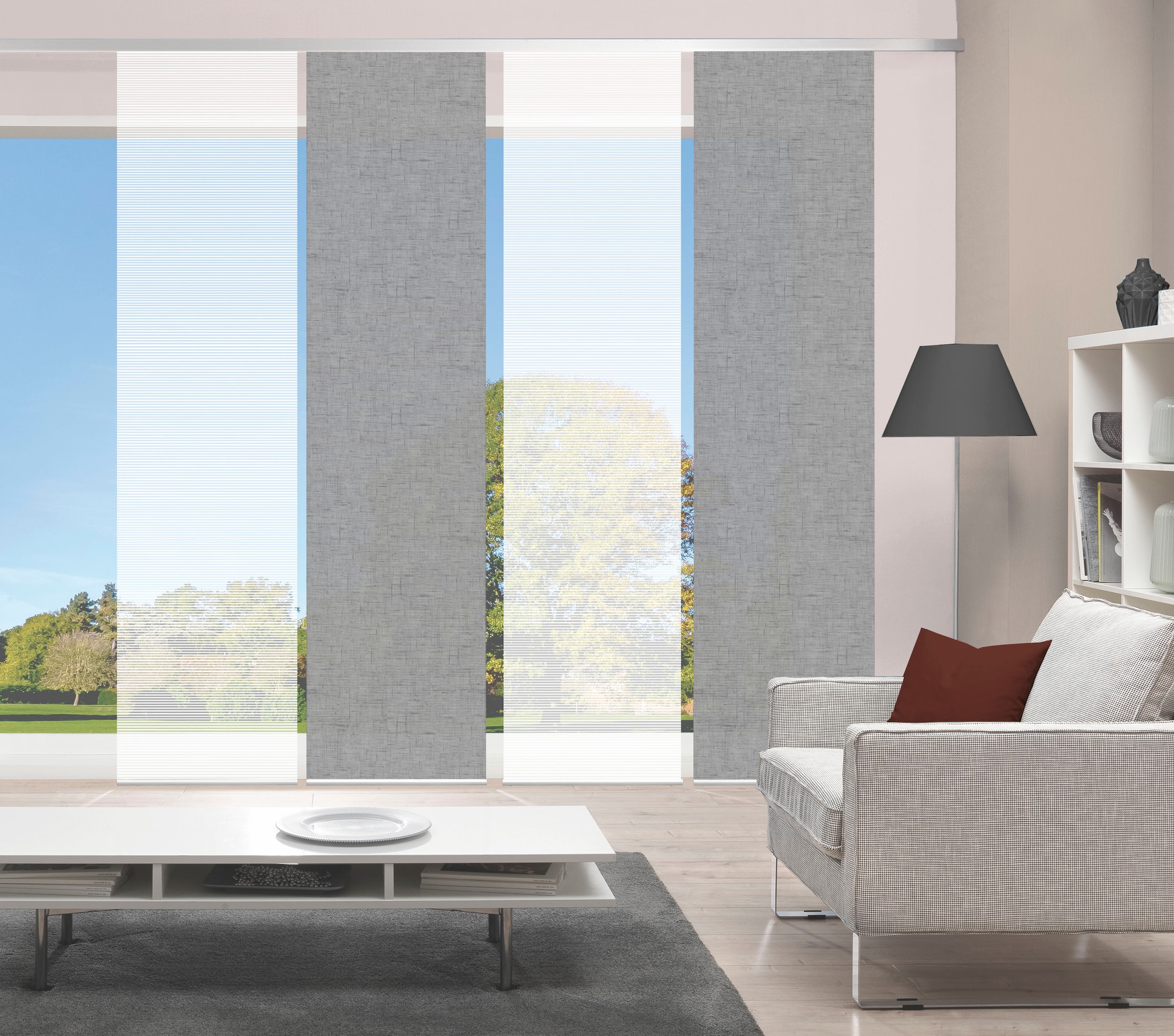 Vision S Schiebegardine "PIVE 4er SET" Paneelwagen 4 Stk. tlg. Schiebevorha günstig online kaufen