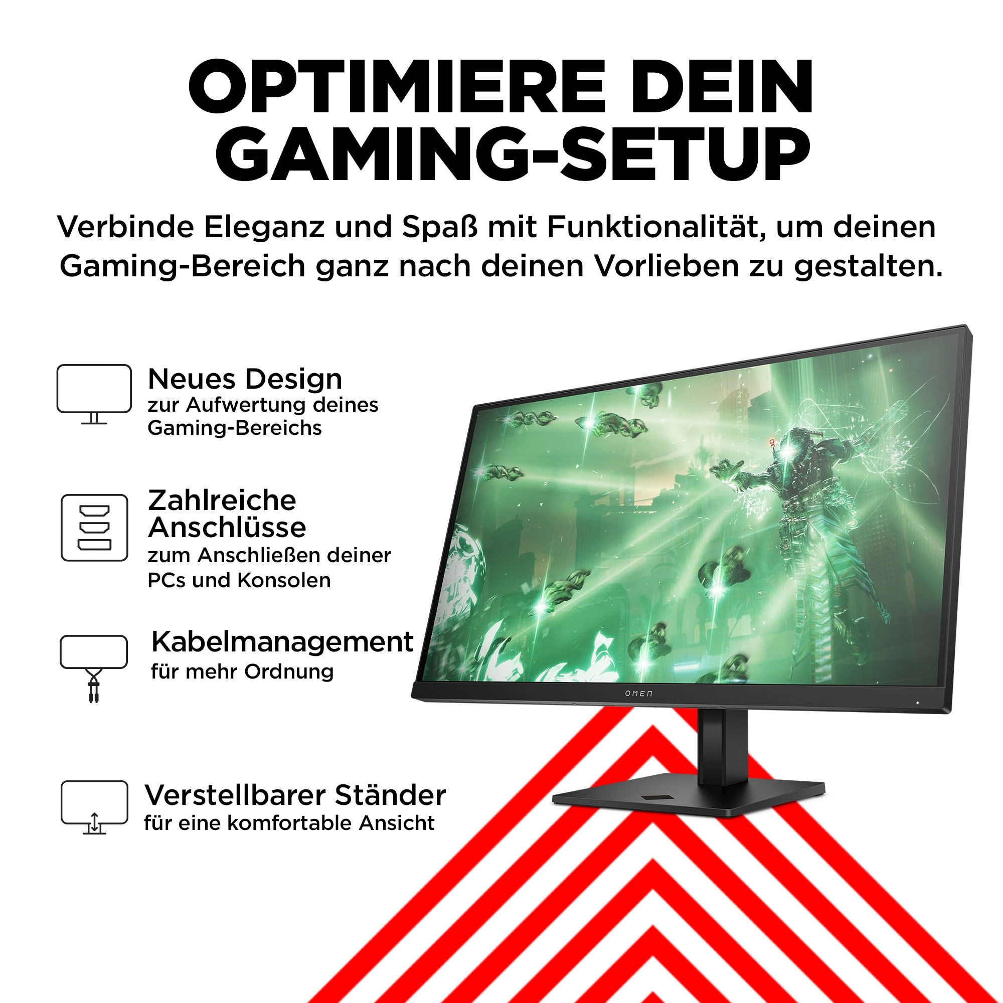 HP Gaming-Monitor »OMEN 27q Zoll, QHD, 68,6 cm/27 1 Hz 2560 | ms Reaktionszeit, (HSD-0156-A)«, 165 x 1440 BAUR px