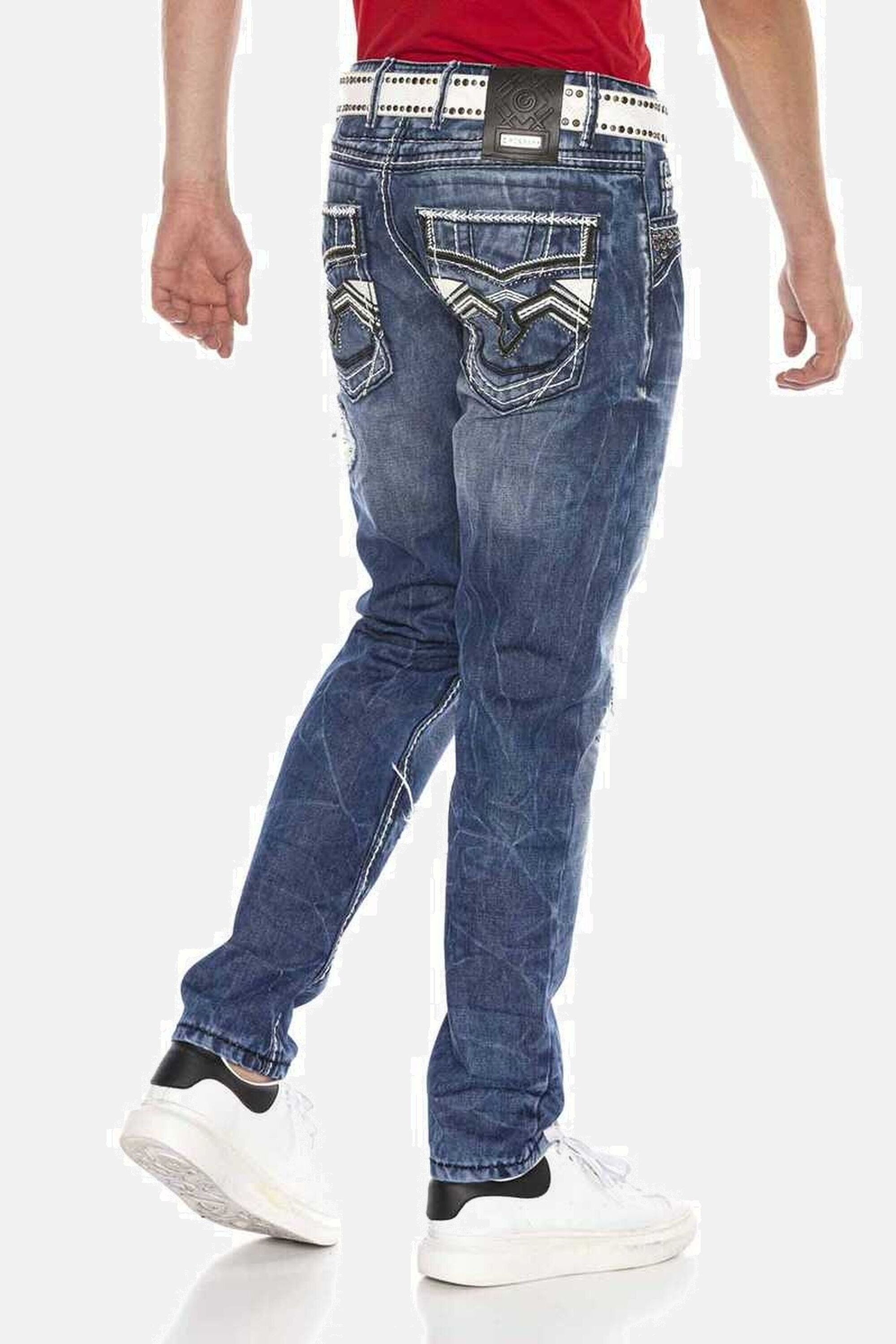 Cipo & Baxx Straight-Jeans »DENIM«, bequeme Jeans im angesagten Destroyed-Look, CD644