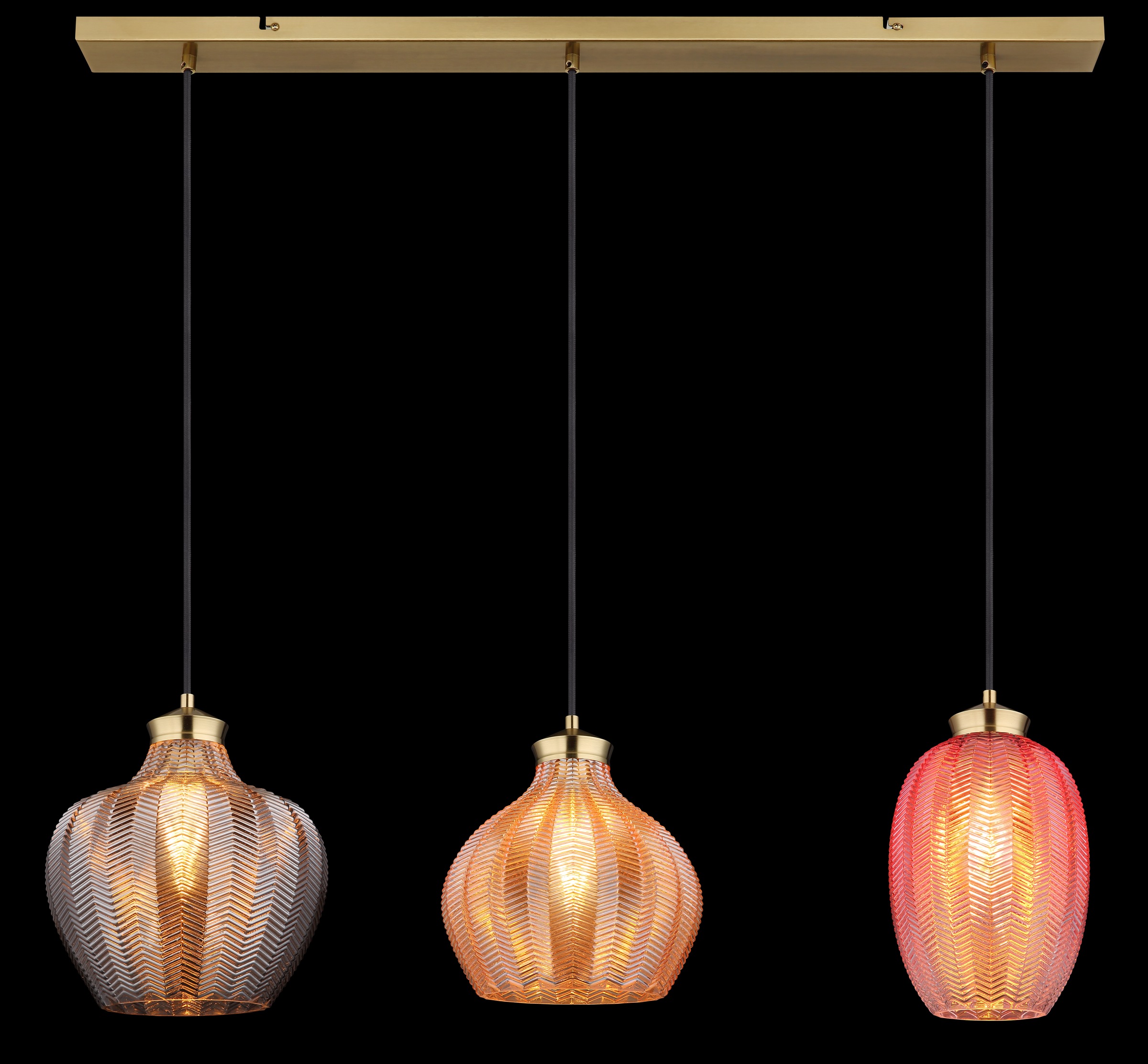 GLOBO LIGHTING Hängeleuchte »JESSICA« E27 1 Stk. Hängeleuchte Gold matt, Rauch/Amber/Brombeer, höhenkürzbar, E27