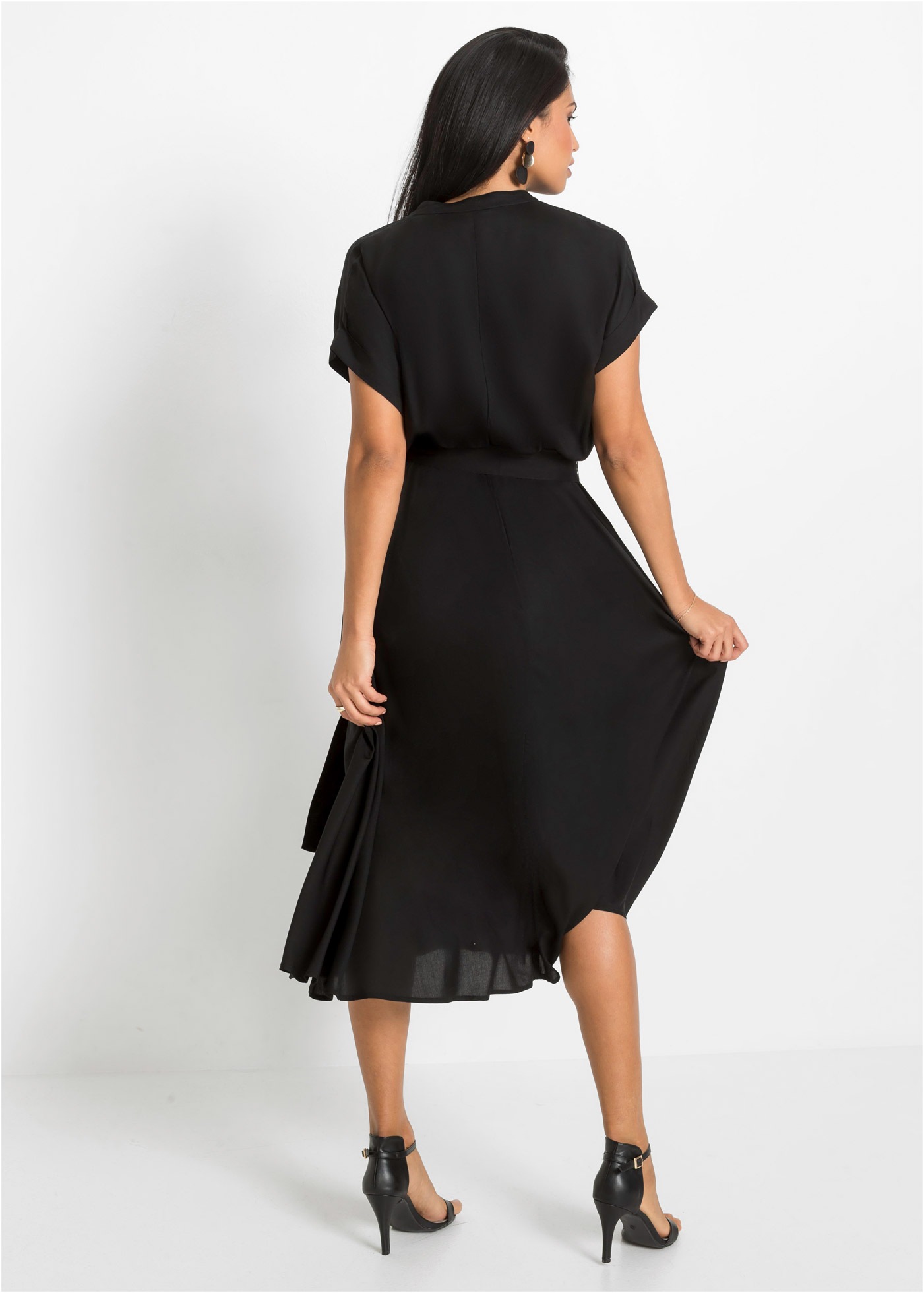 bonprix Hemdblusenkleid für stilvollen Auftritt, aus Viskose, ausgestellte günstig online kaufen