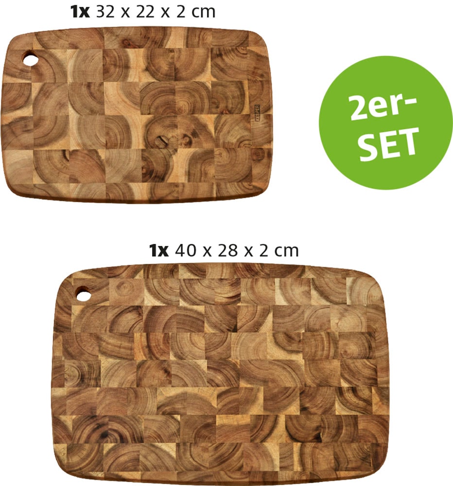 KESPER® Tranchierbrett, (Set, 2 St.), aus FSC-zertifizierter Akazie