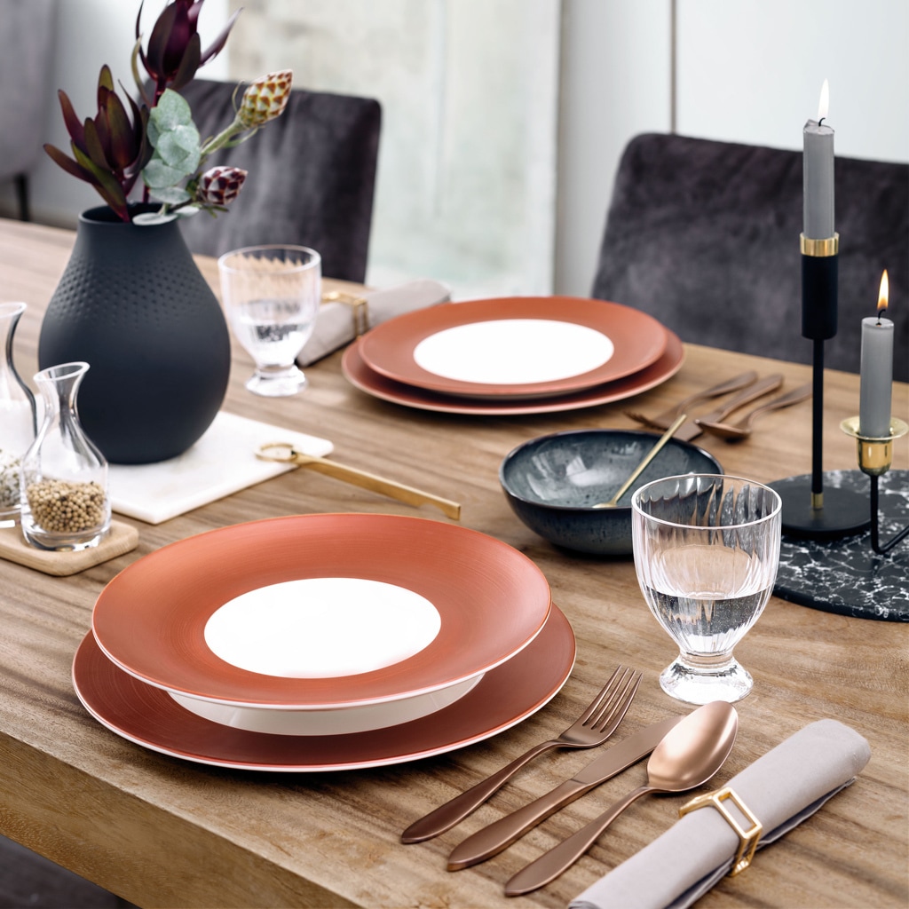 Villeroy & Boch Pizzateller »Gourmetteller Manufacture Glow ø 32 cm 6er Set kupfer«