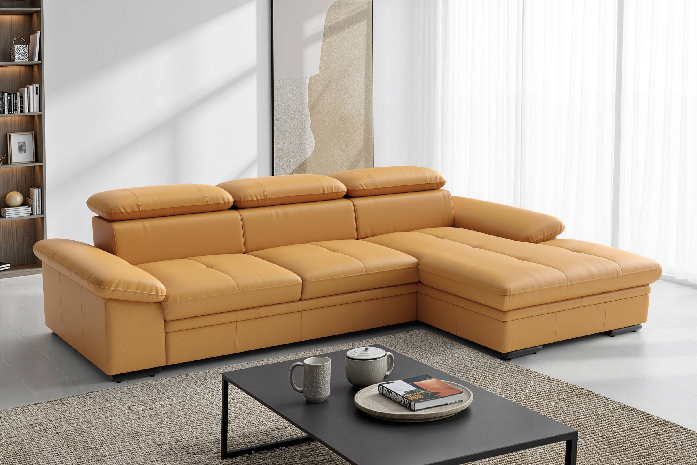 sit&more Ecksofa "Viola, Leder, L-Form, B: 260 cm, mit Armteil- und Kopfteilvertsellung" optional mit Schlaffunktion