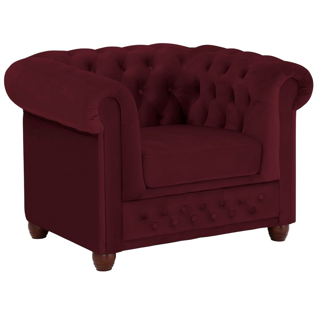 Home affaire Chesterfield-Sessel »New Castle«, hochwertige Knopfheftung, B/T/H: 104/86/72 cm