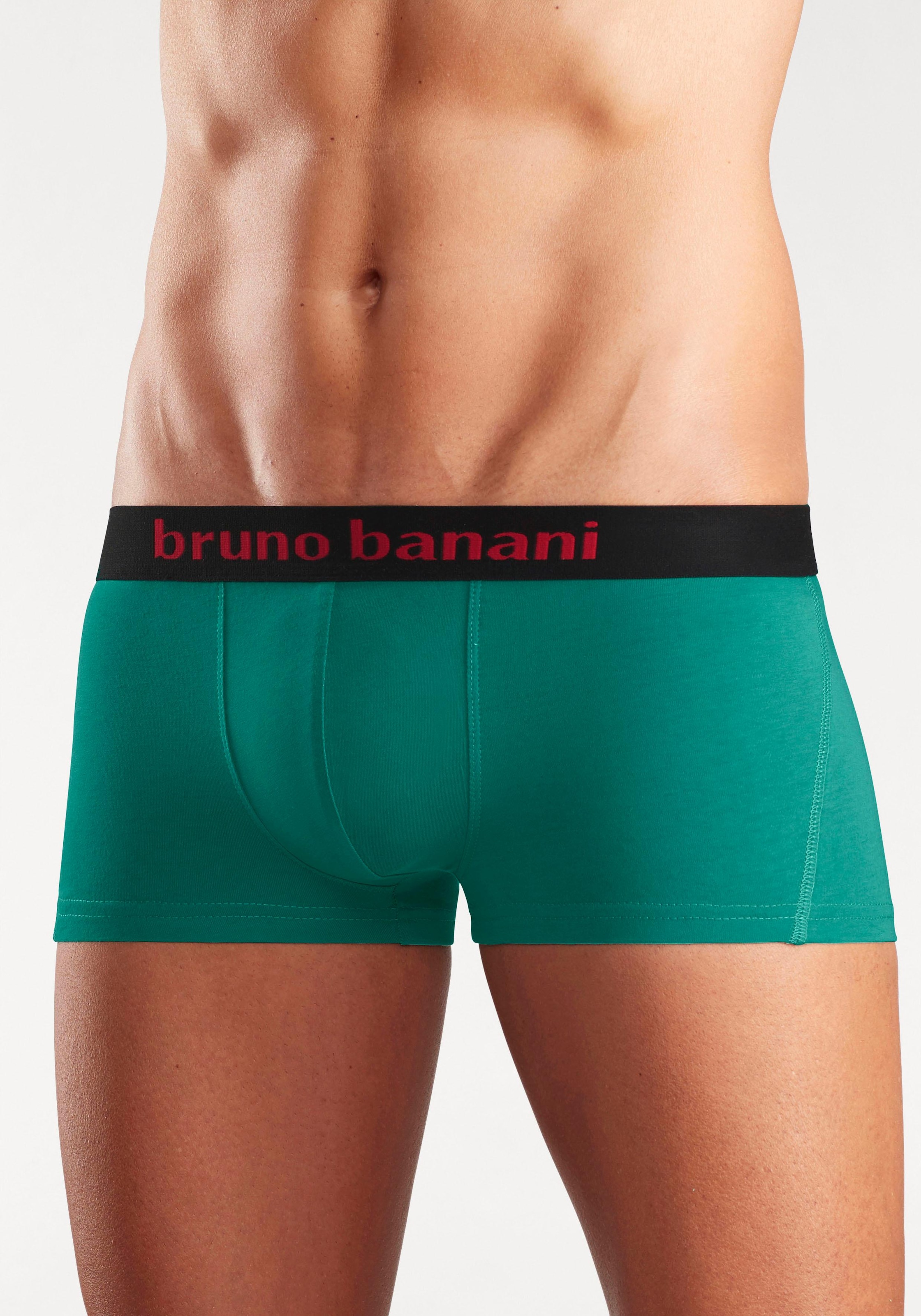 Bruno Banani Boxershorts, (Packung, 4 St.), in Hipster-Form mit Logo Webbund