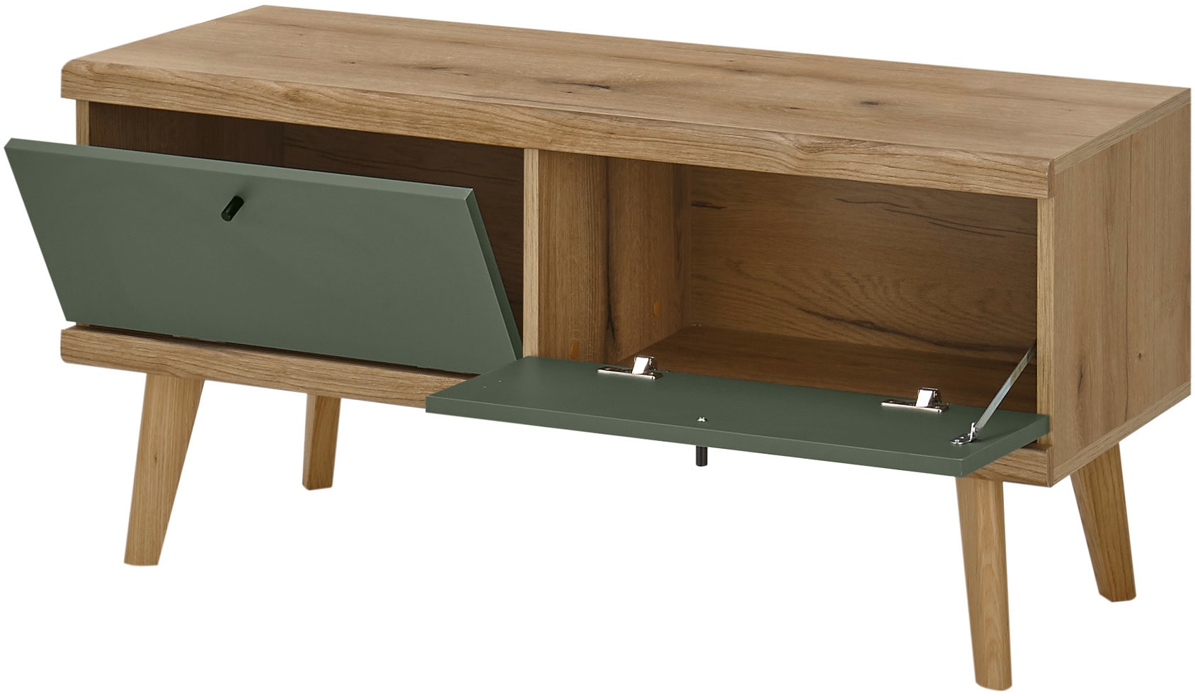 INOSIGN Lowboard »MAVAS«, in moderner Trendfarbe, Griffe aus Metall (Schwarz), Breite 107 cm