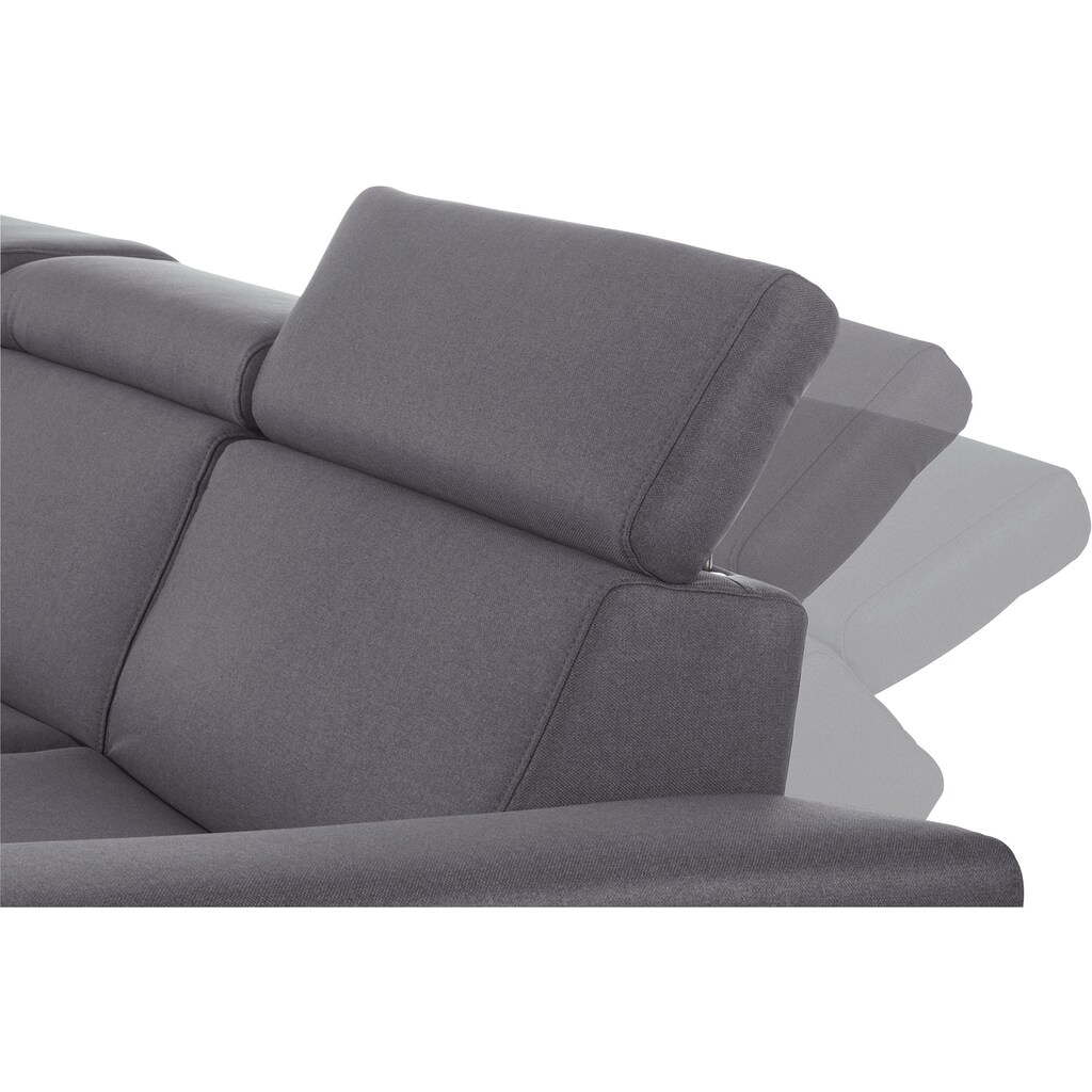 Places of Style Ecksofa »Trapino Luxus«, wahlweise mit Rückenverstellung, Luxus-Microfaser in Lederoptik