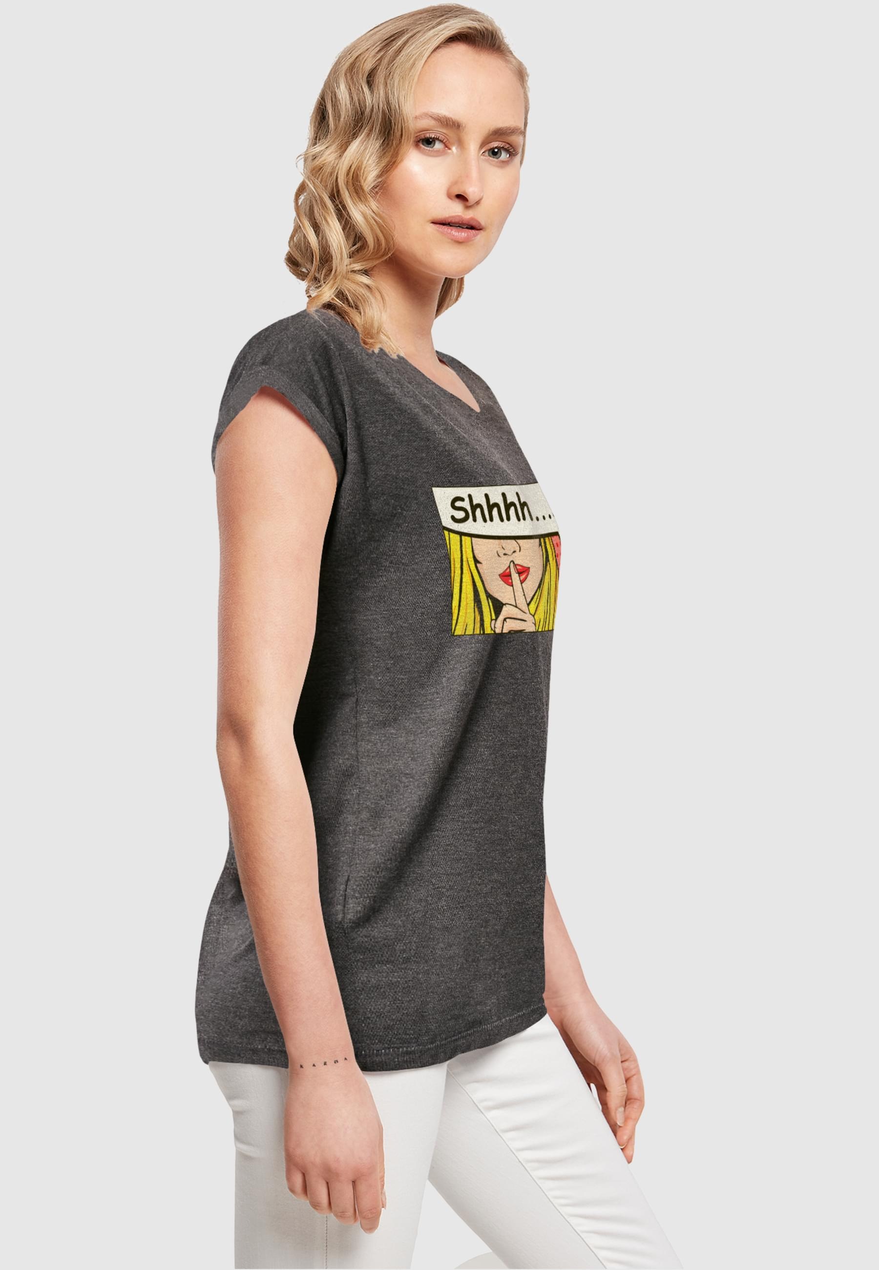 Merchcode T-Shirt »Merchcode Damen Ladies Silent Sign Comic Extended Shoulder Tee«, (1 tlg.)
