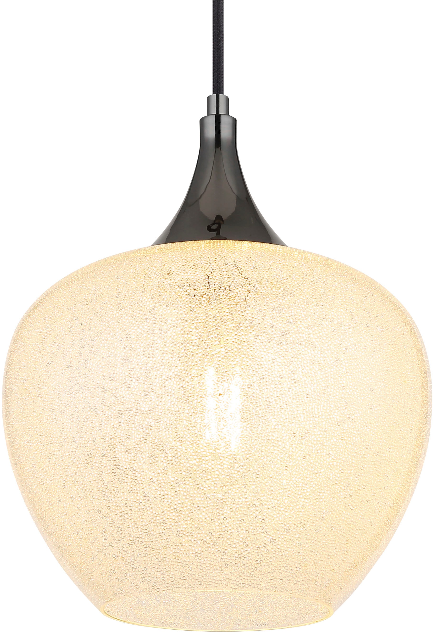 GLOBO LIGHTING Hängeleuchte »MAXY« E27 1 Stk. Hängeleuchte Schwarz-Chrom, Glas klar, Acrylkristalle, E27