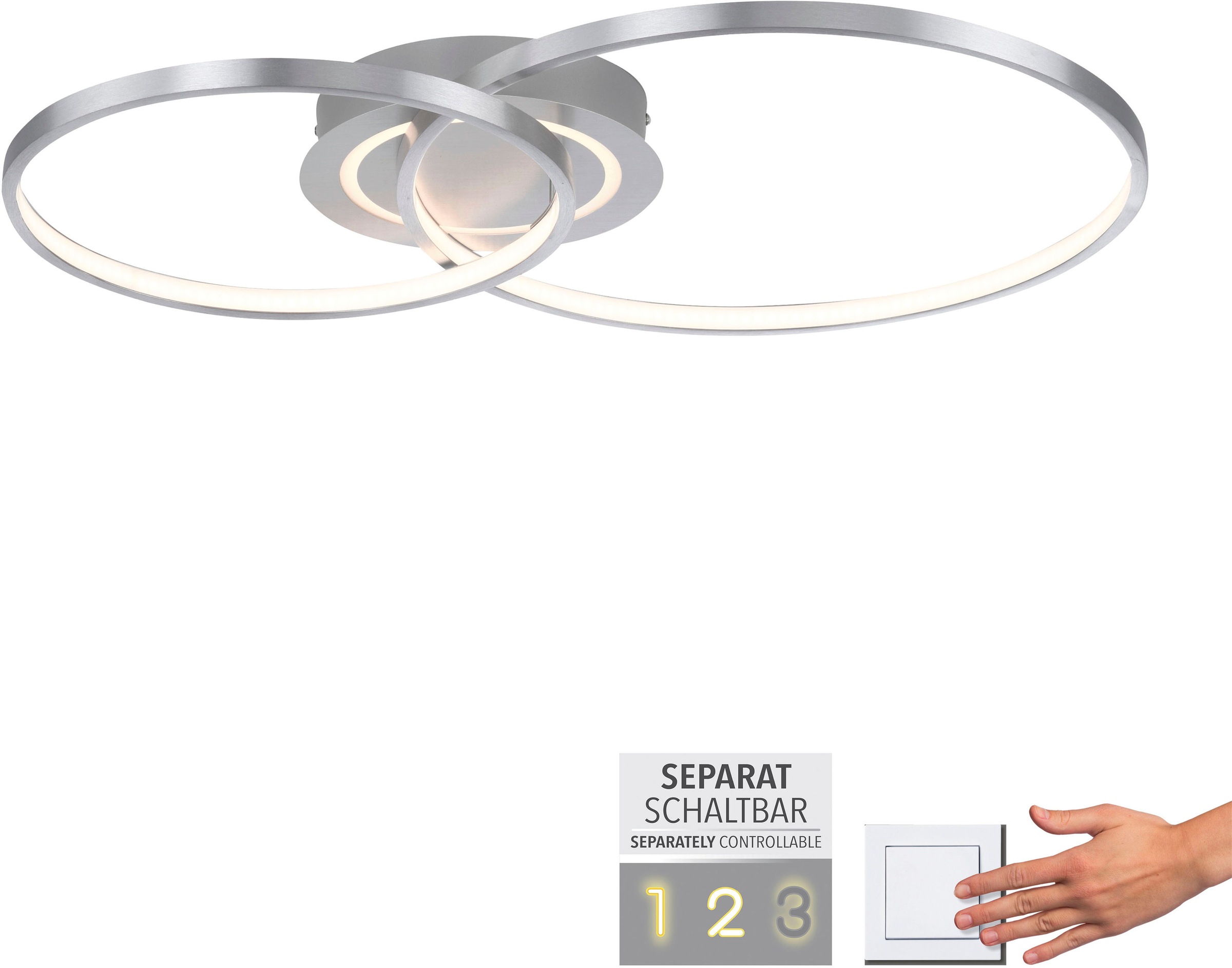 JUST LIGHT LED Deckenleuchte »ASMINA«, 2 flammig, Leuchtmittel LED-Board-LED-Board | LED fest integriert-LED fest integriert