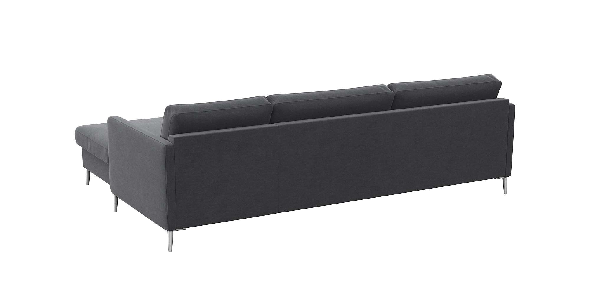 FLEXLUX Ecksofa »Fiore, super Sitzkomfort durch Kaltschaum im Sitz, L-Form«, schmale Armlehnen, Füße Alu