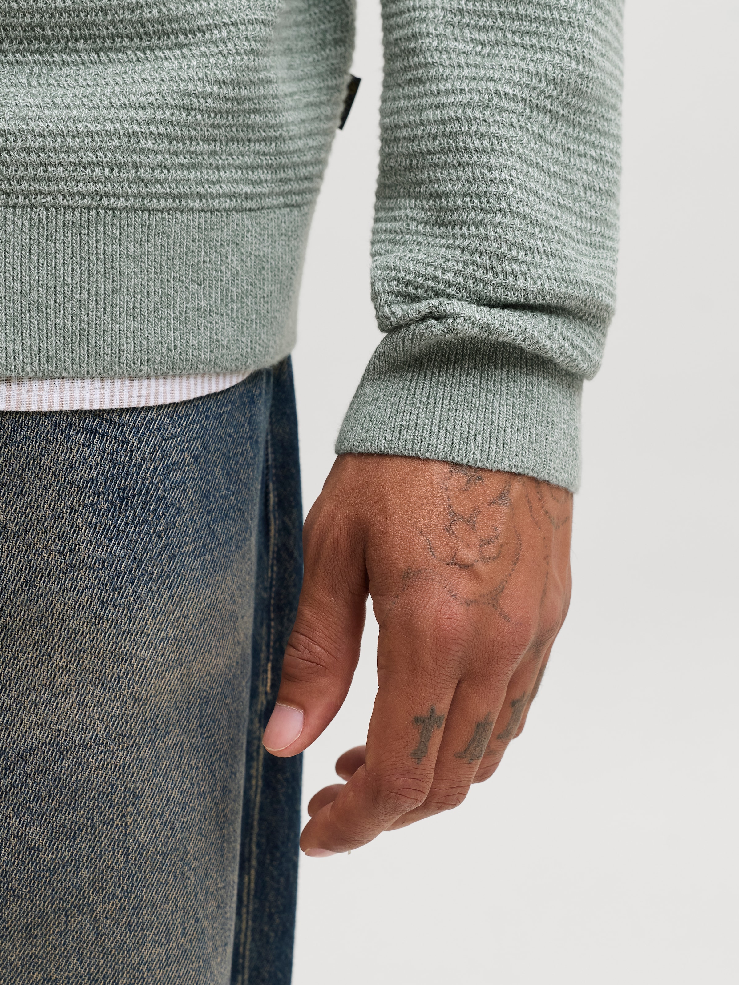 Jack & Jones Rundhalspullover »JPRBLURILEY KNIT CREW NECK LS SN« Baumwolle, regular fit