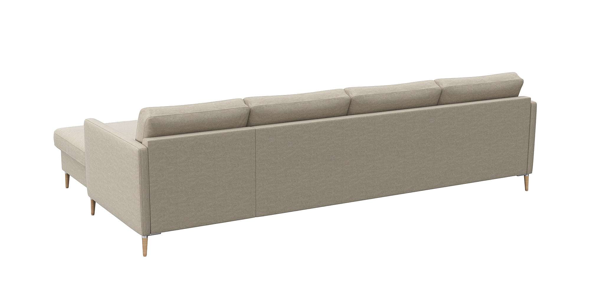 FLEXLUX Ecksofa »Fiore, L-Form, bequem und komfortabel durch hochwertigem Sitzaufbau«, schmale Armlehnen, Kaltschaum, Füße Alu+ Eiche