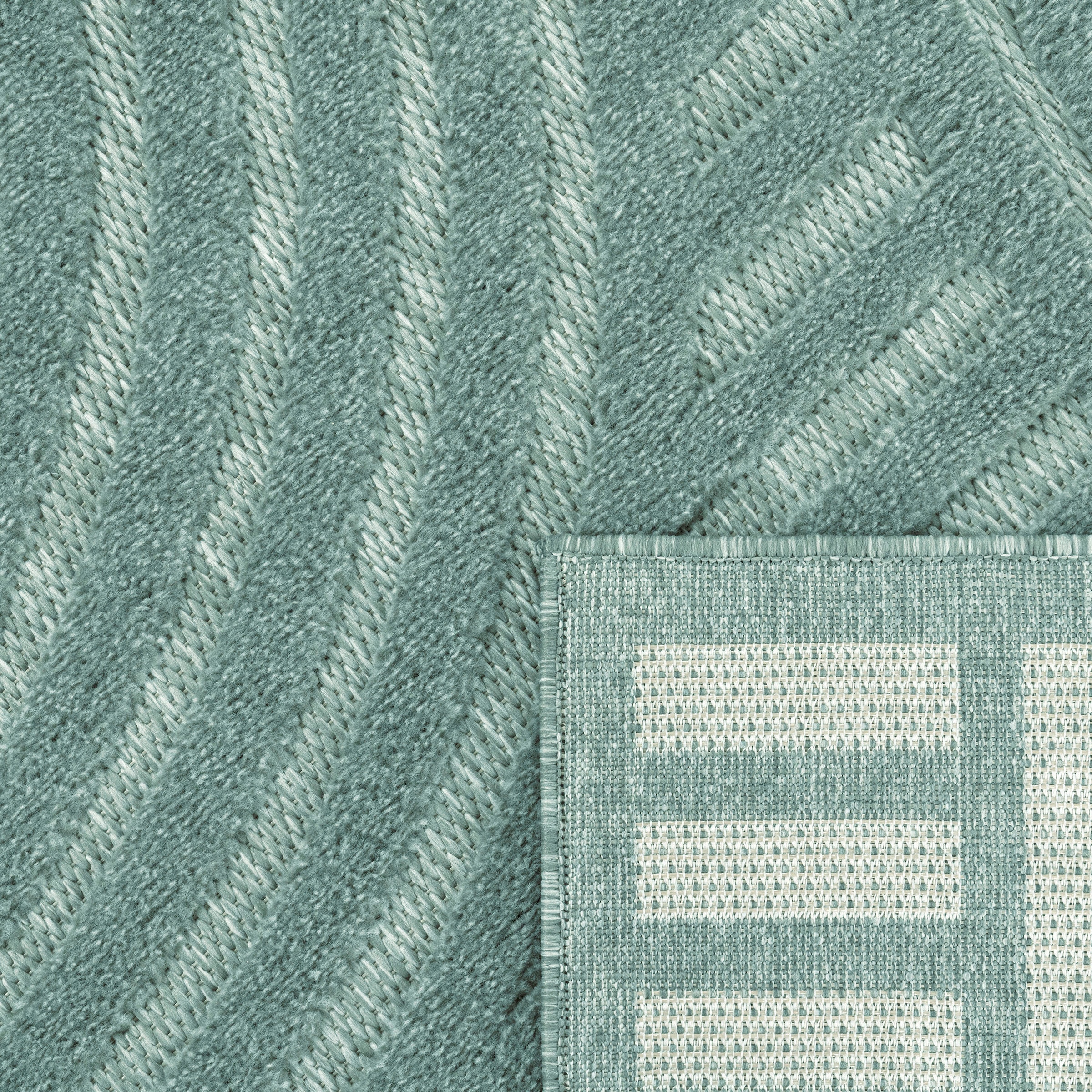 Paco Home Teppich »Livorno 674«, geeignet BAUR rechteckig, Uni Rechnung Farben, auf | Effekt, Hoch-Tief- Scandi-Look, moderner Outdoor