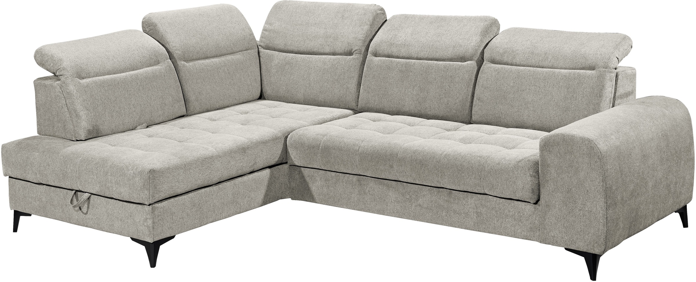 ED EXCITING DESIGN Ecksofa »Rockdale L-Form mit Bettfunktion, Bettkasten«, Kopfteilverstellung, Sitztiefenverstellung & USB-Port