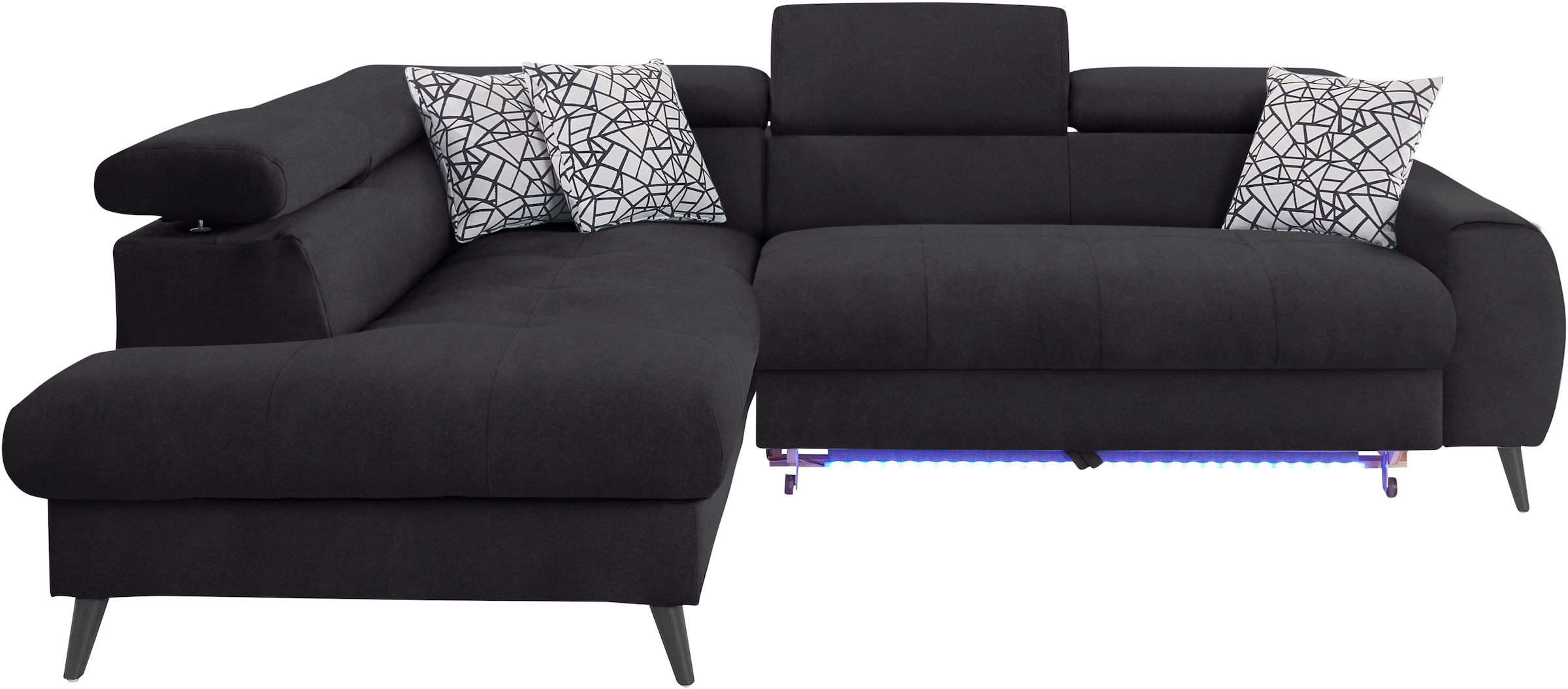 COTTA Ecksofa »Mia L-Form«, 3-tlg.-Kissen-Set, Ottomane, wahlweise mit oder ohne RGB-Beleuchtung