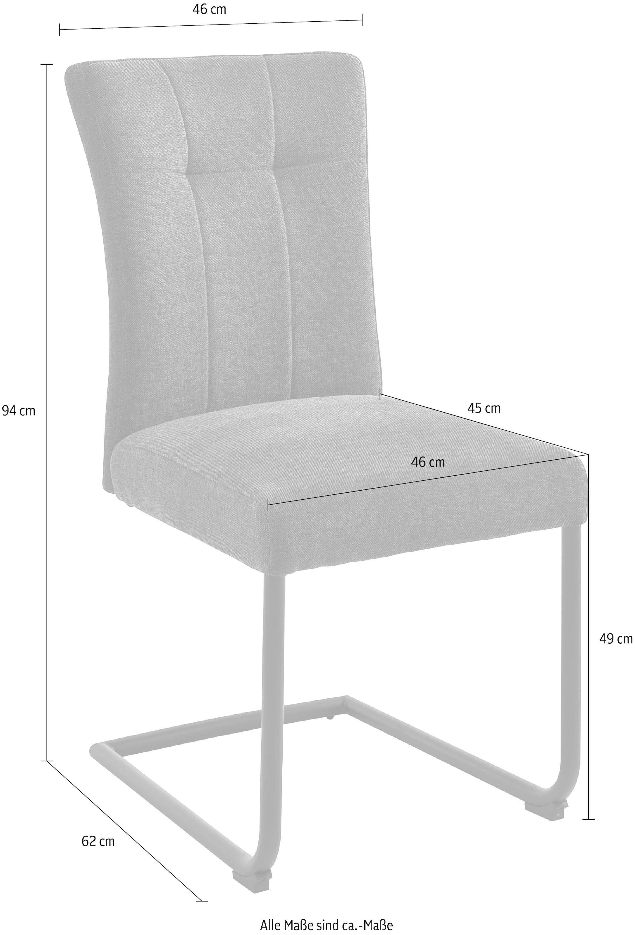 MCA furniture Freischwinger »Calanda«, (Set), 2 St., Aqua Clean,  Esszimmerstuhl Aqua Clean Bezug, Nosag Federung, belastbar bis 120 kg  bestellen | BAUR