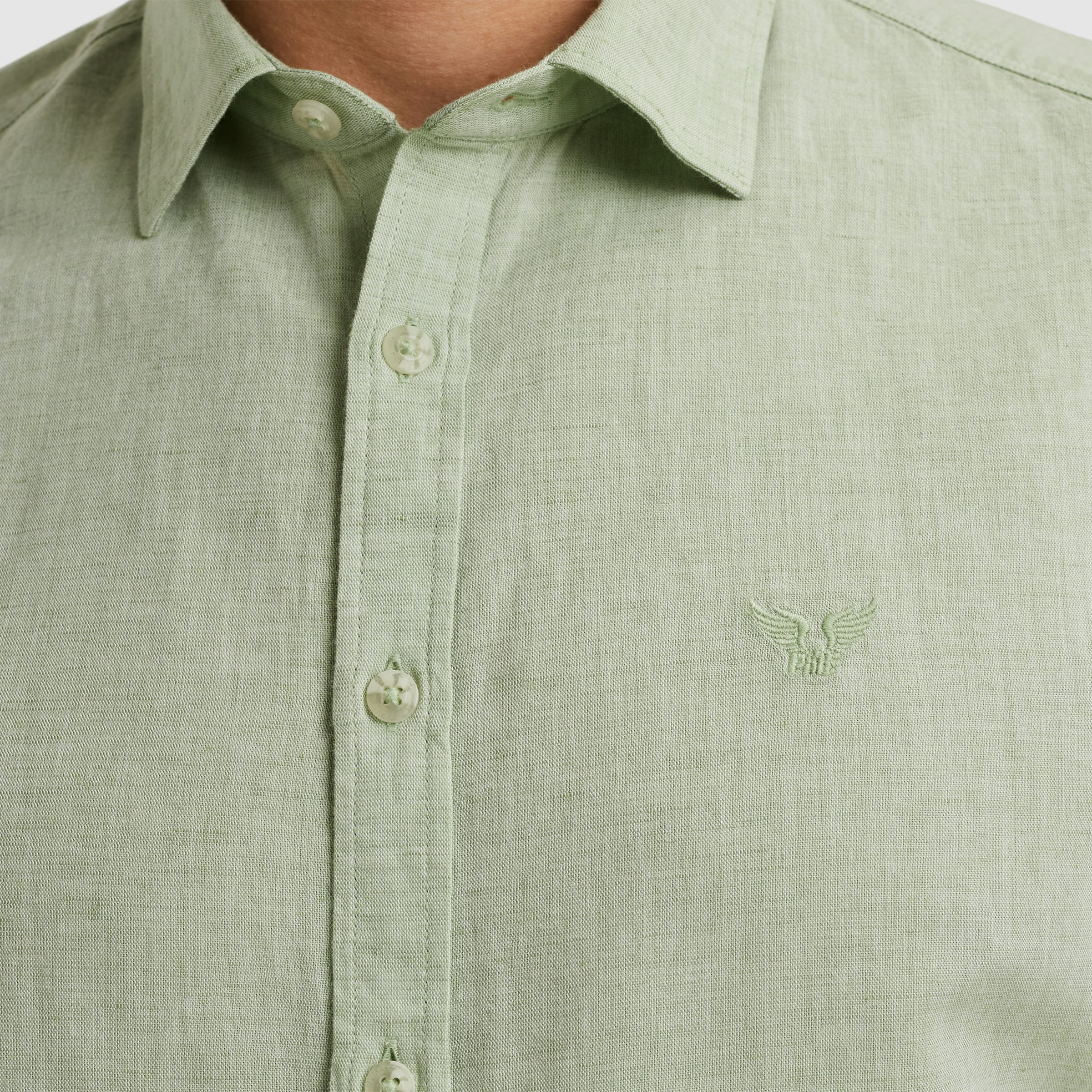 PME LEGEND Kurzarmhemd »Short Sleeve Shirt Ctn Linen 2 tone«, in melierter Optik