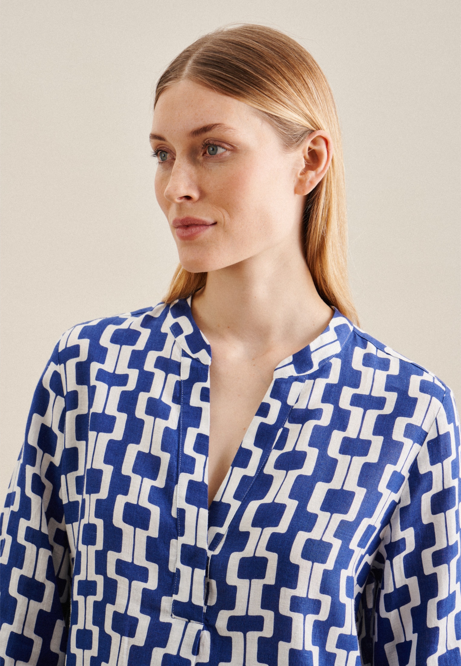 seidensticker Klassische Bluse »Schwarze Rose«, Tunika Kettenprint
