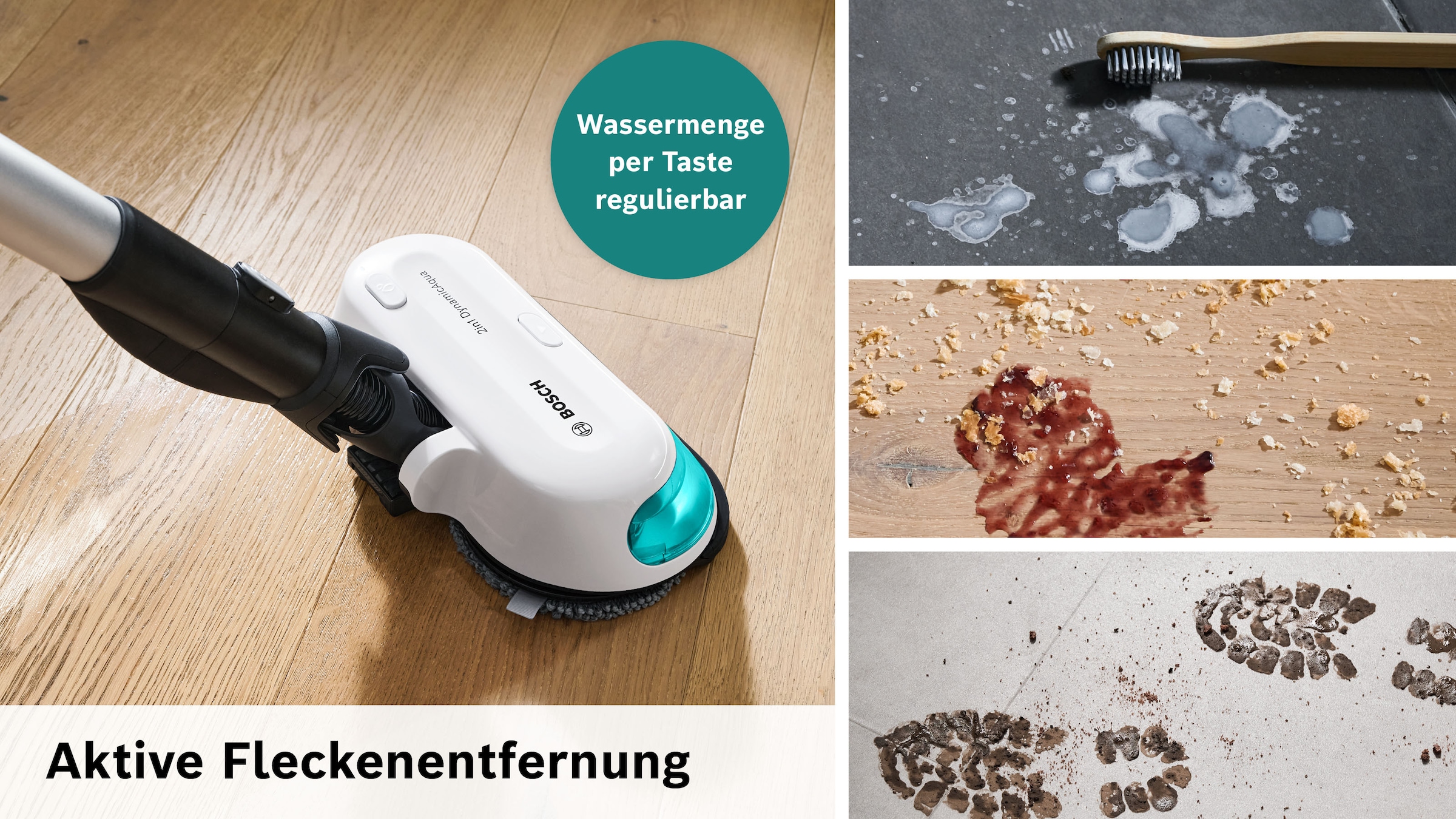 BOSCH Akku-Stielstaubsauger »Unlimited 7 ProHygienic Aqua BKS71HYG4, 2in1 Saugen & Wischen« Knickrohr, Hygiene-Filter, 10 J. Motorgarantie, Mini-Turbo-Düse, weiß